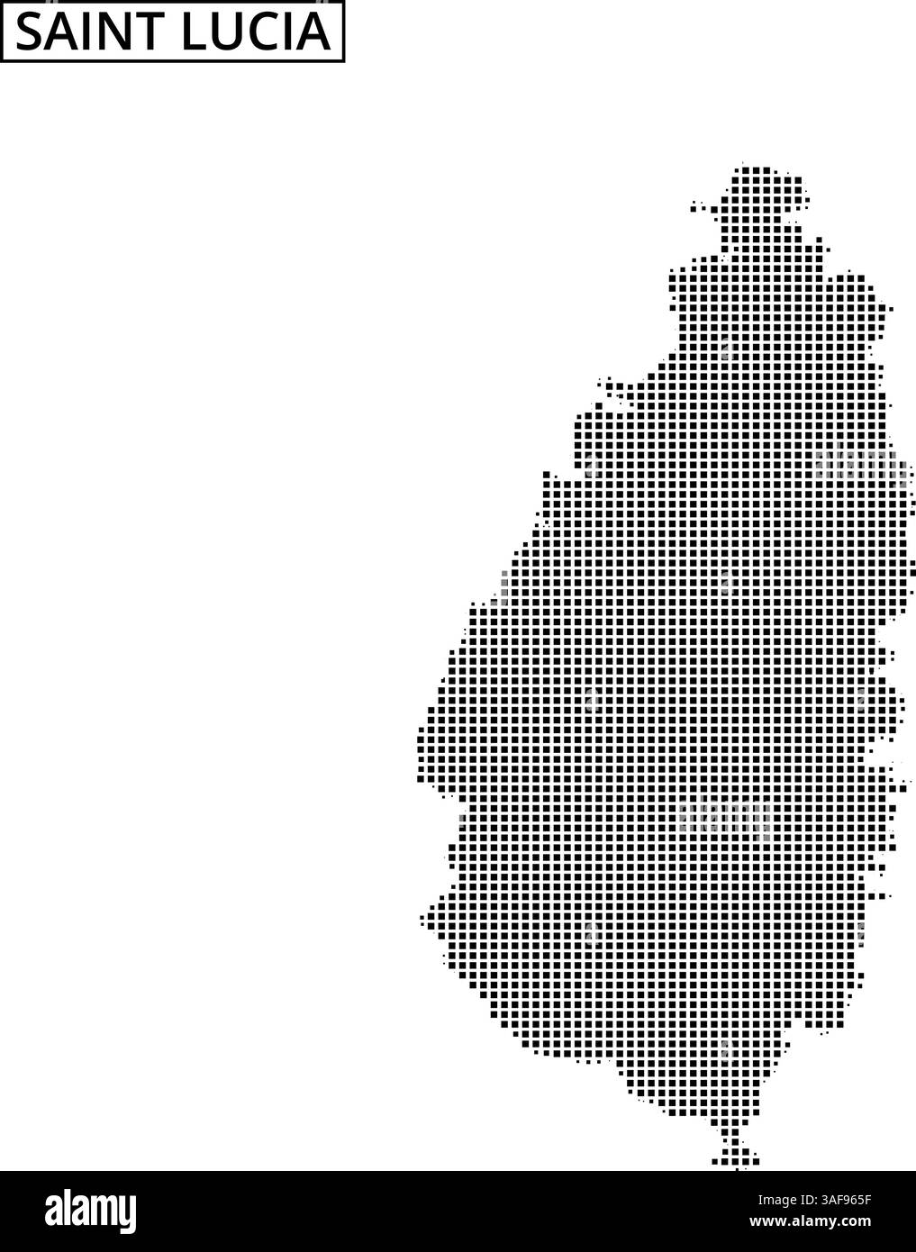 Aperçu détaillé de Sainte-Lucie mettant en évidence sa forme unique et son contexte géographique dans la région des Caraïbes. Illustration de Vecteur
