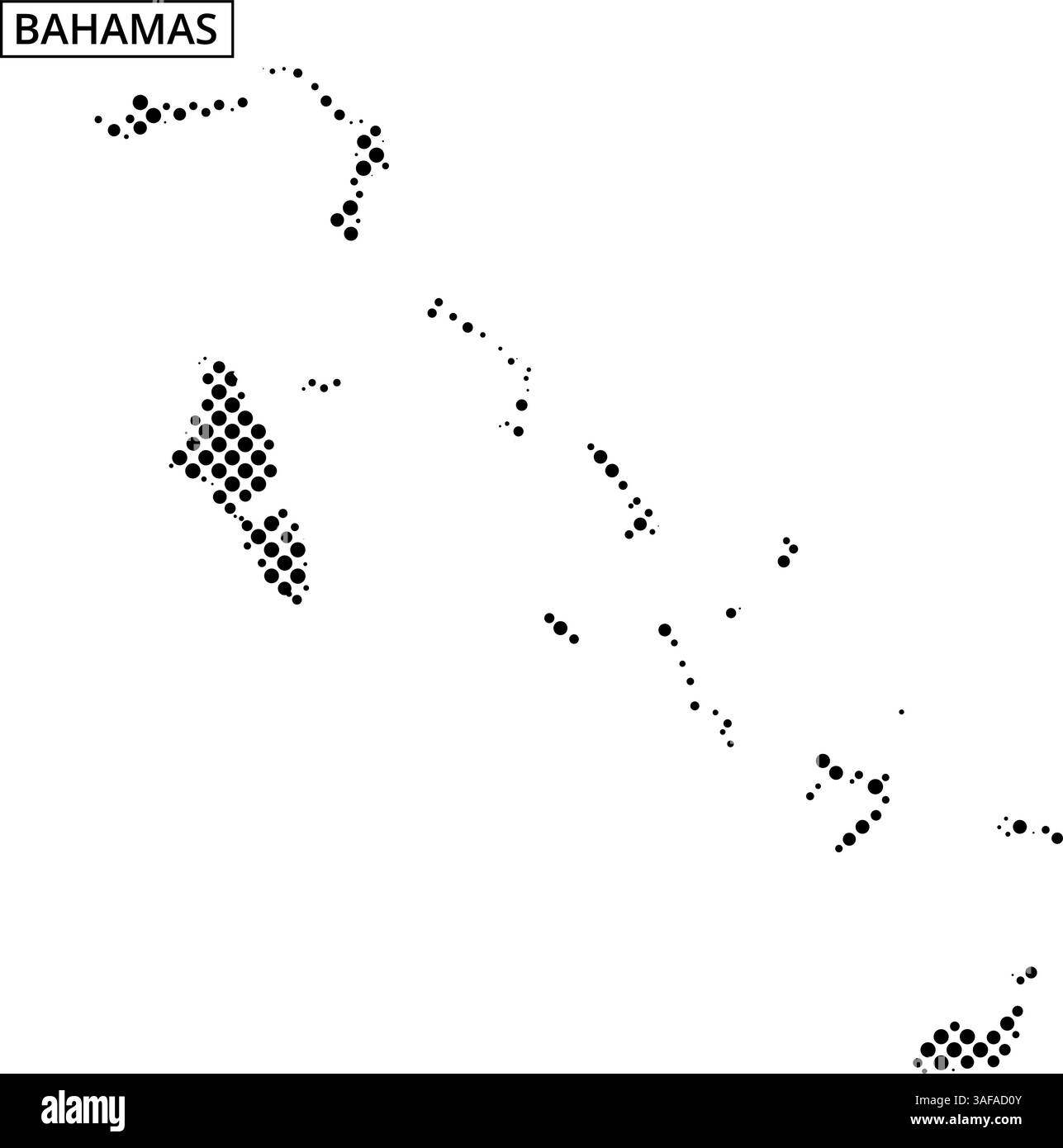 La carte représente les Bahamas, mettant en évidence ses îles et les eaux environnantes dans un style simpliste. Illustration de Vecteur