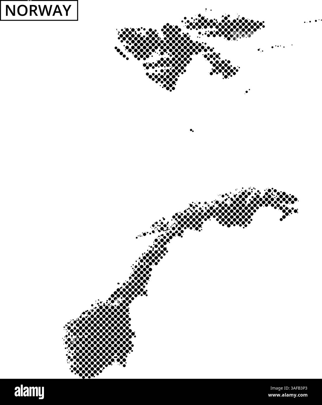 Une représentation visuelle de la Norvège utilisant un motif en pointillés sur un fond abstrait, soulignant sa géographie unique. Illustration de Vecteur