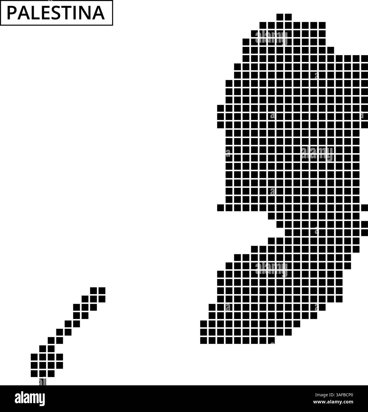 Cette œuvre présente un contour pointillé de la Palestine, mettant en valeur sa géographie distincte de manière créative. Illustration de Vecteur