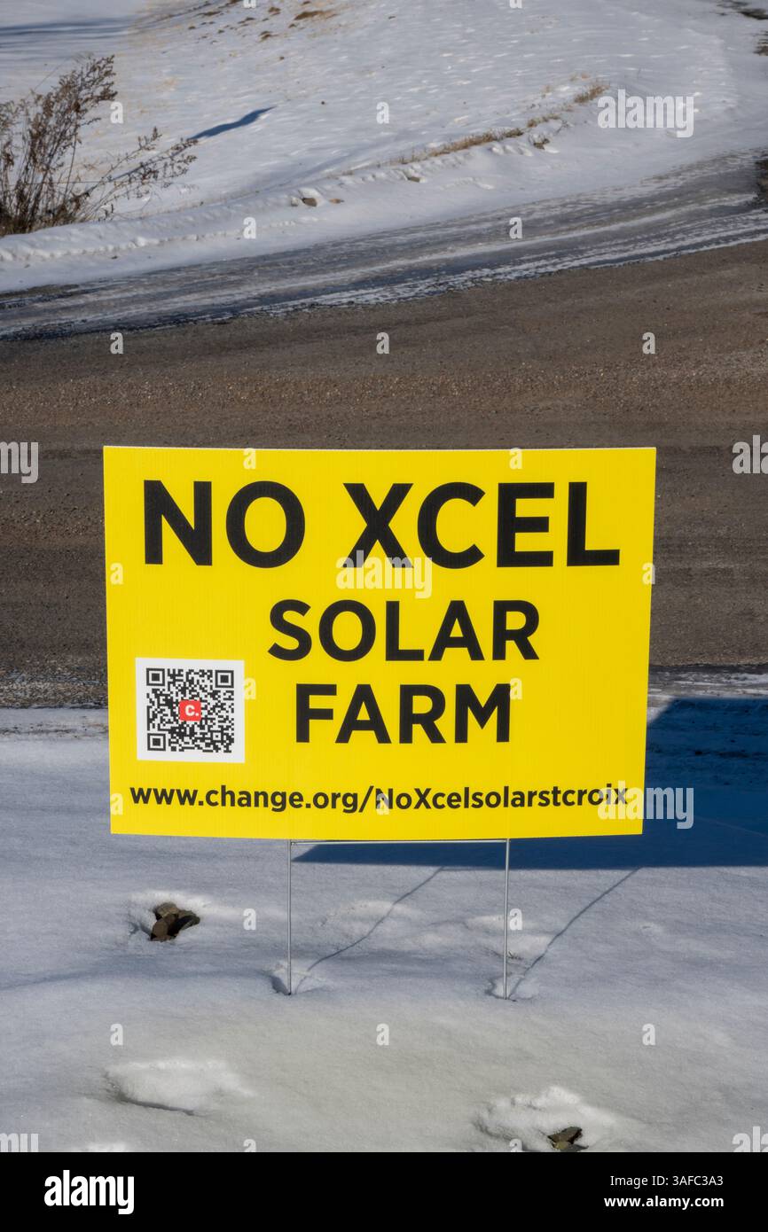 Hammond, Wisconsin ; les gens protestent contre un projet solaire de Xcel Energy en raison de sa taille et de sa proximité avec des zones résidentielles. Il est prévu qu'il s'étende à ab Banque D'Images