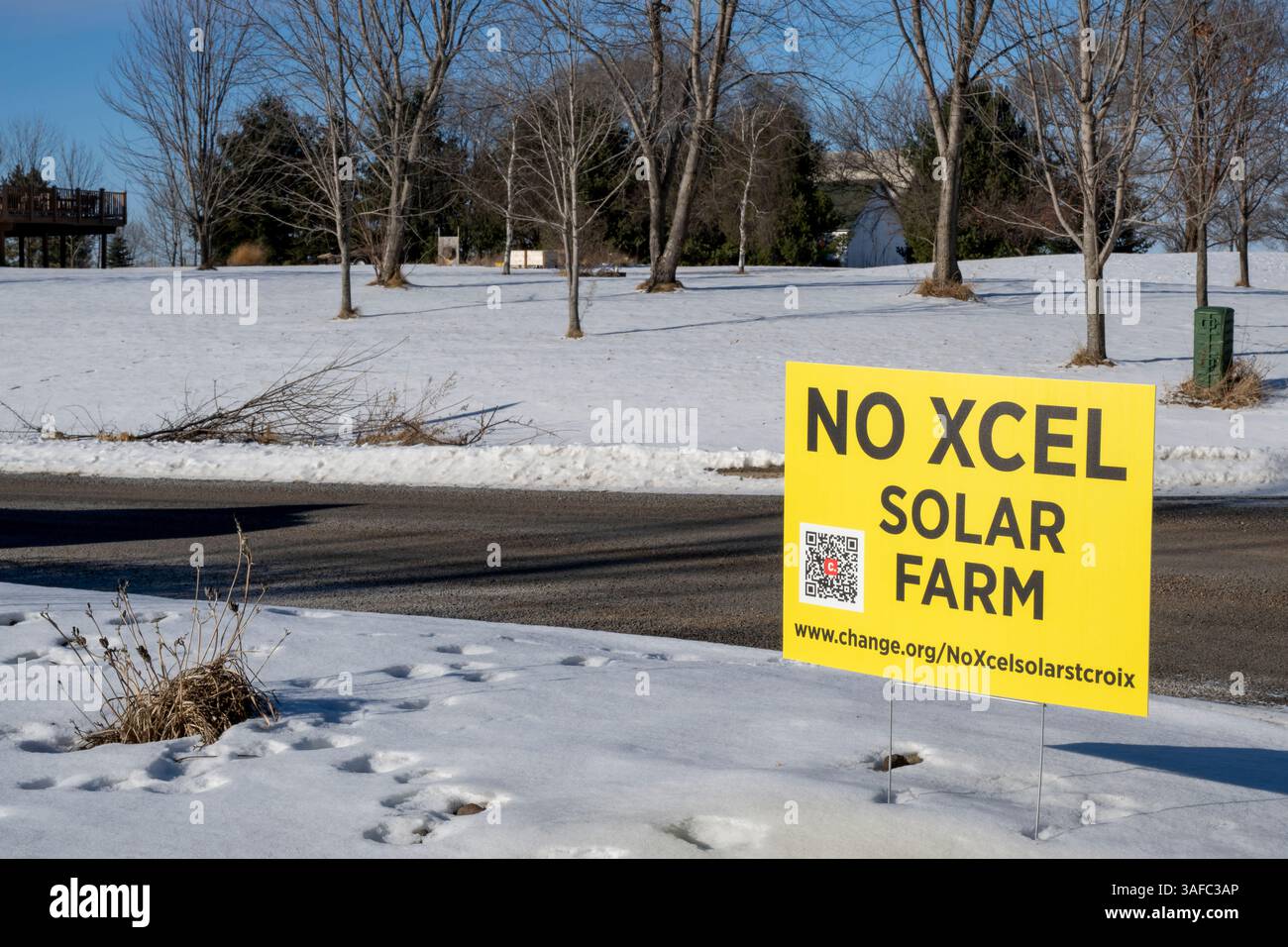 Hammond, Wisconsin ; les gens protestent contre un projet solaire de Xcel Energy en raison de sa taille et de sa proximité avec des zones résidentielles. Il est prévu qu'il s'étende à ab Banque D'Images