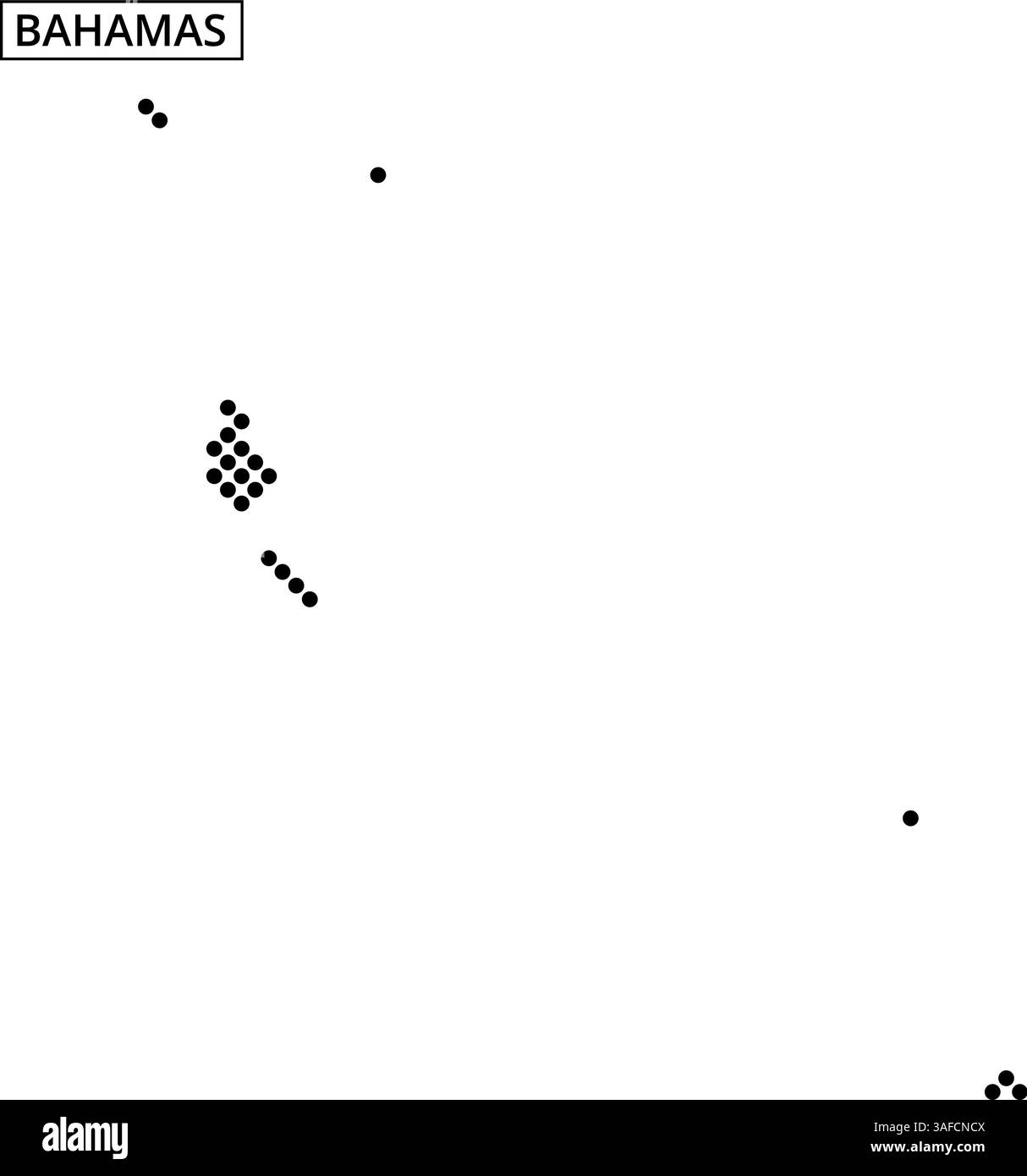 La carte représente les Bahamas, mettant en évidence ses îles et les eaux environnantes dans un style simpliste. Illustration de Vecteur