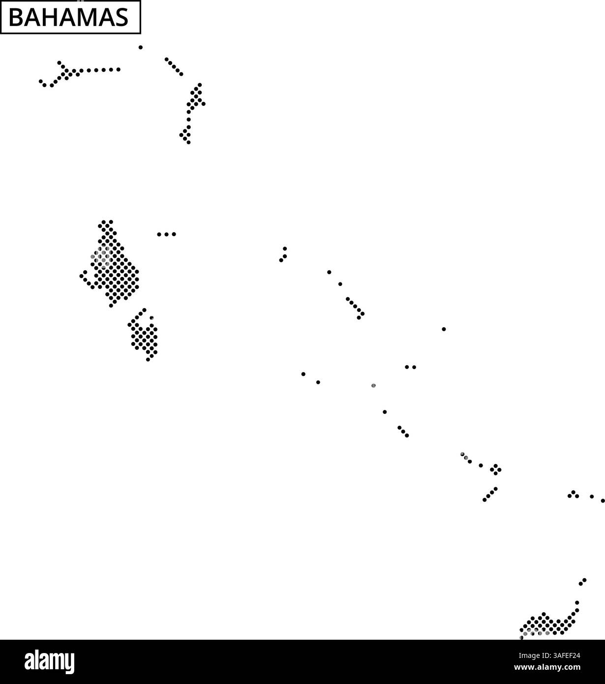La carte représente les Bahamas, mettant en évidence ses îles et les eaux environnantes dans un style simpliste. Illustration de Vecteur