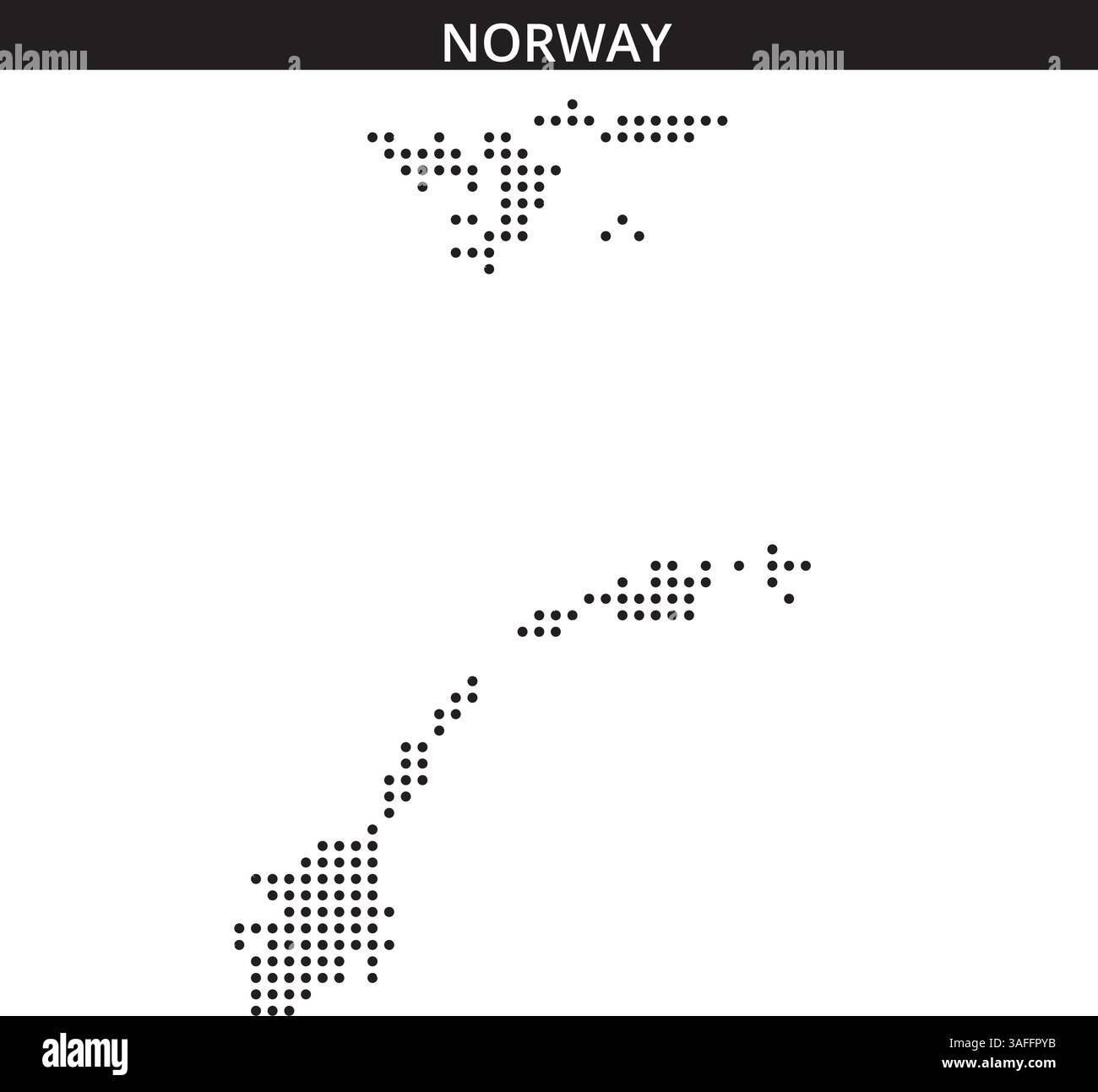 Une représentation visuelle de la Norvège utilisant un motif en pointillés sur un fond abstrait, soulignant sa géographie unique. Illustration de Vecteur