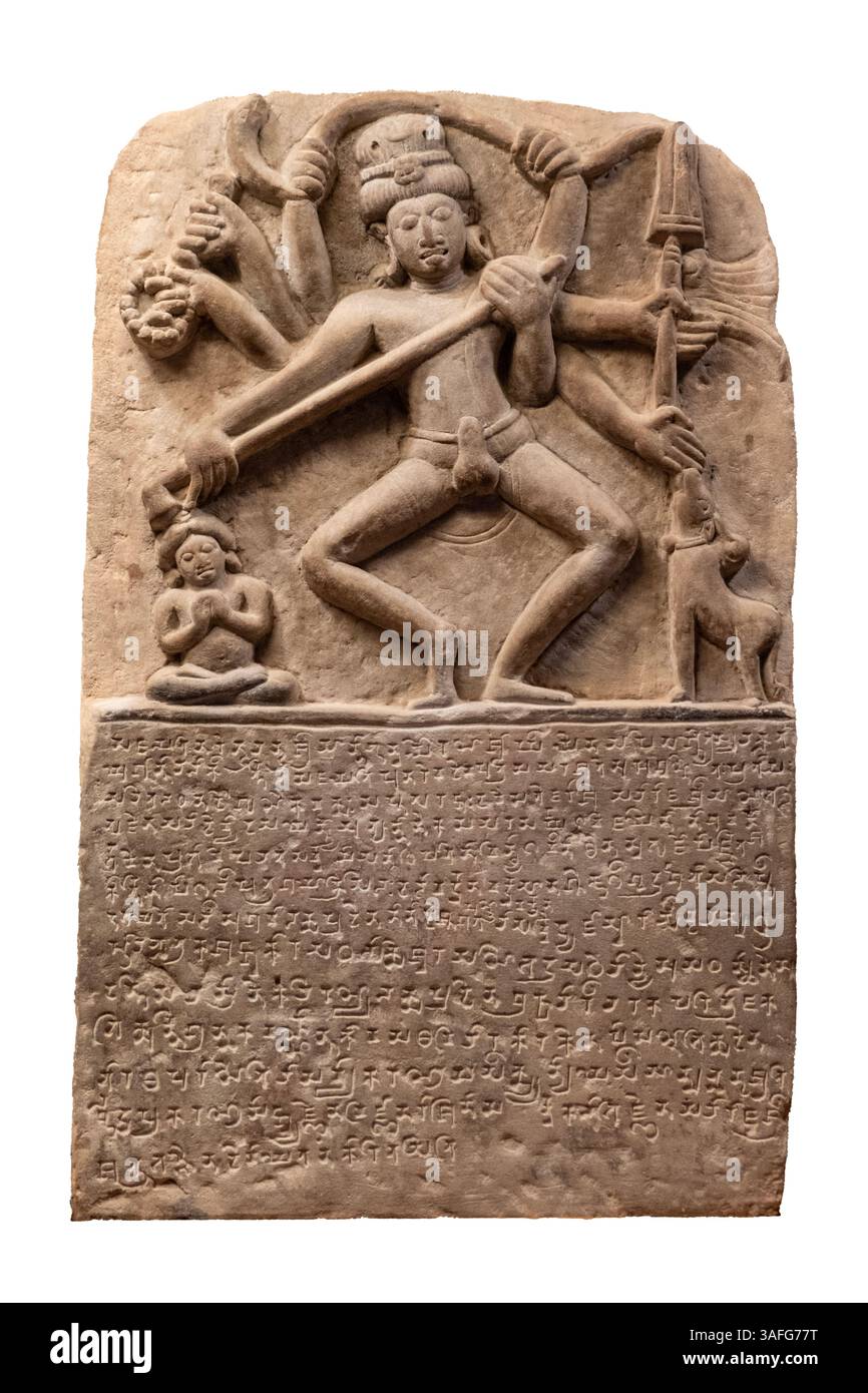 Asanpat Nataraj image inscription de Satrubhanjadeva. Provenance : Asanpat, Keonjhar. Langue : sanskrit. Script : Gupta Brahmi. Date : 6ème siècle A.D. Banque D'Images Asanpat Nataraj image inscription de Satrubhanjadeva. Provenance : Asanpat, Keonjhar. Langue : sanskrit. Script : Gupta Brahmi. Date : 6ème siècle A.D. Banque D'Images