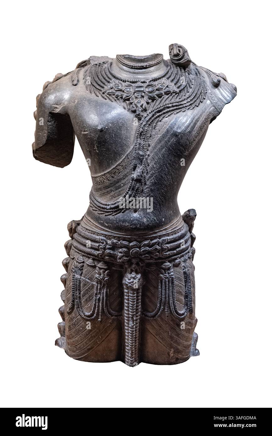 Vishnu. Période : XIIIe siècle après JC. Style : Ganga. Provenance : Bhubaneswar. Matériel : chlorite. Image de deux Vishnu armés debout dans la posture samabhanga. Lui Banque D'Images Vishnu. Période : XIIIe siècle après JC. Style : Ganga. Provenance : Bhubaneswar. Matériel : chlorite. Image de deux Vishnu armés debout dans la posture samabhanga. Lui Banque D'Images