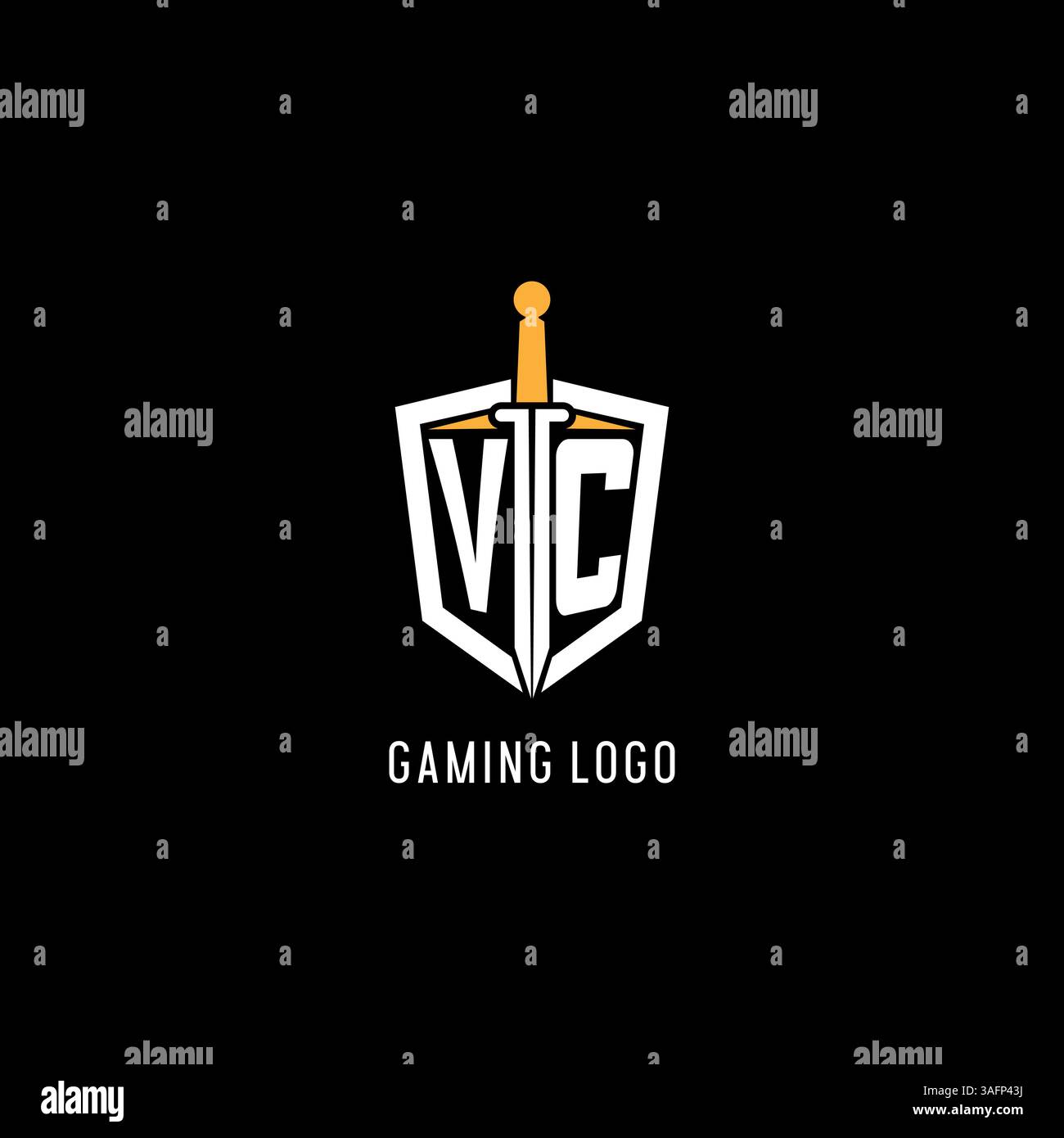 Lettre VC logo avec bouclier et graphique vectoriel d'inspiration de conception d'épée Illustration de Vecteur Lettre VC logo avec bouclier et graphique vectoriel d'inspiration de conception d'épée Illustration de Vecteur