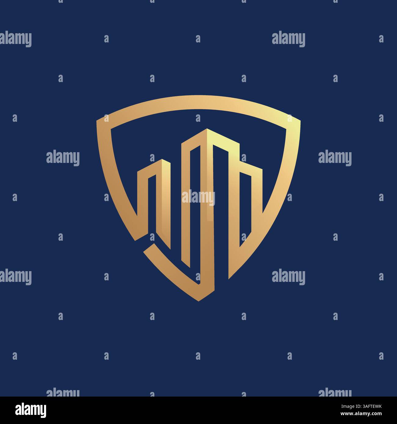 Le logo Shield avec des bâtiments est parfait pour les entreprises immobilières, de construction ou immobilières à la recherche d'une identité professionnelle audacieuse Illustration de Vecteur