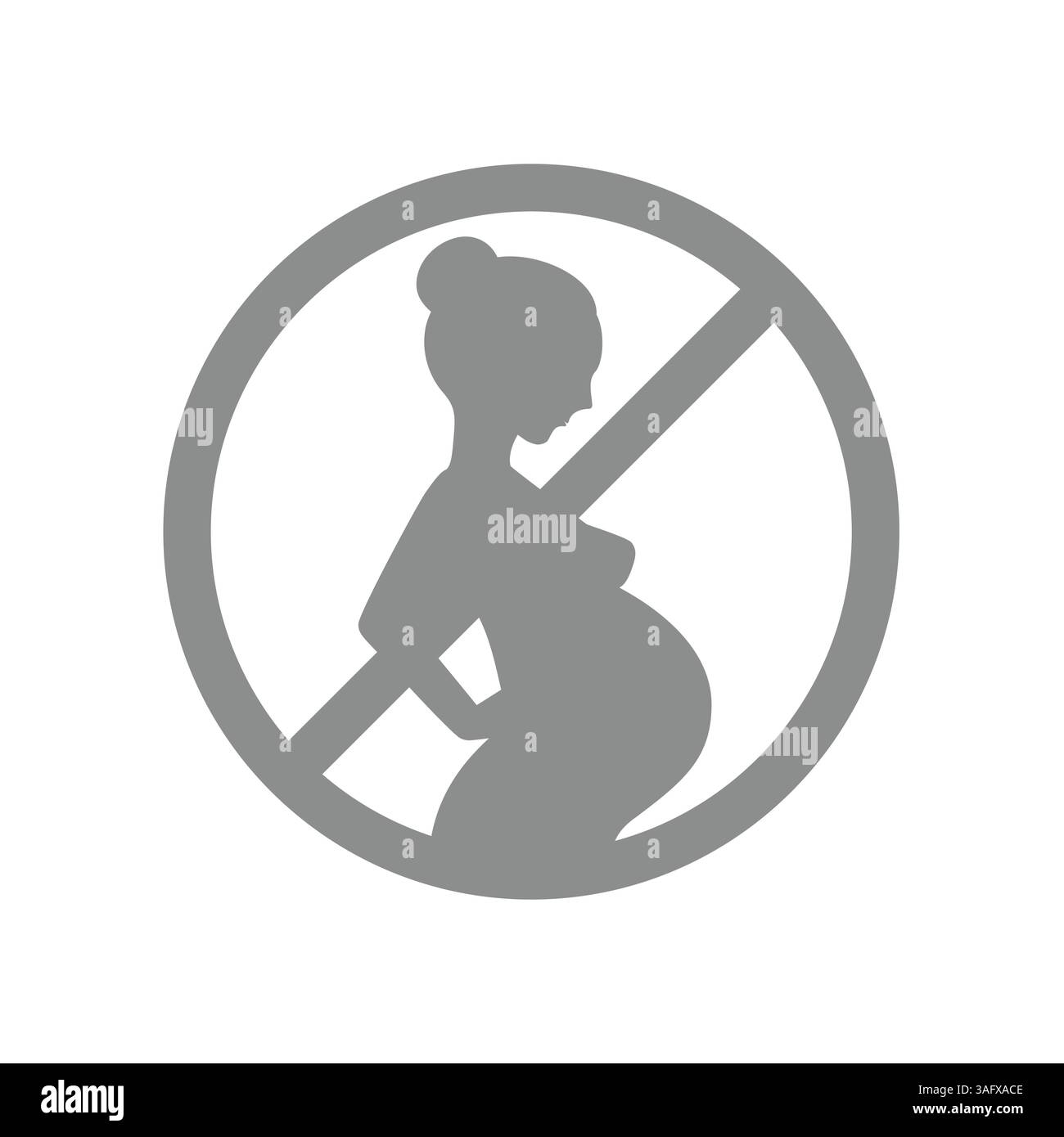 Ne convient pas aux femmes enceintes étiquette vectorielle. Pas d'utilisation de grossesse, ne pas utiliser lorsque enceinte signe d'interdiction. Illustration de Vecteur