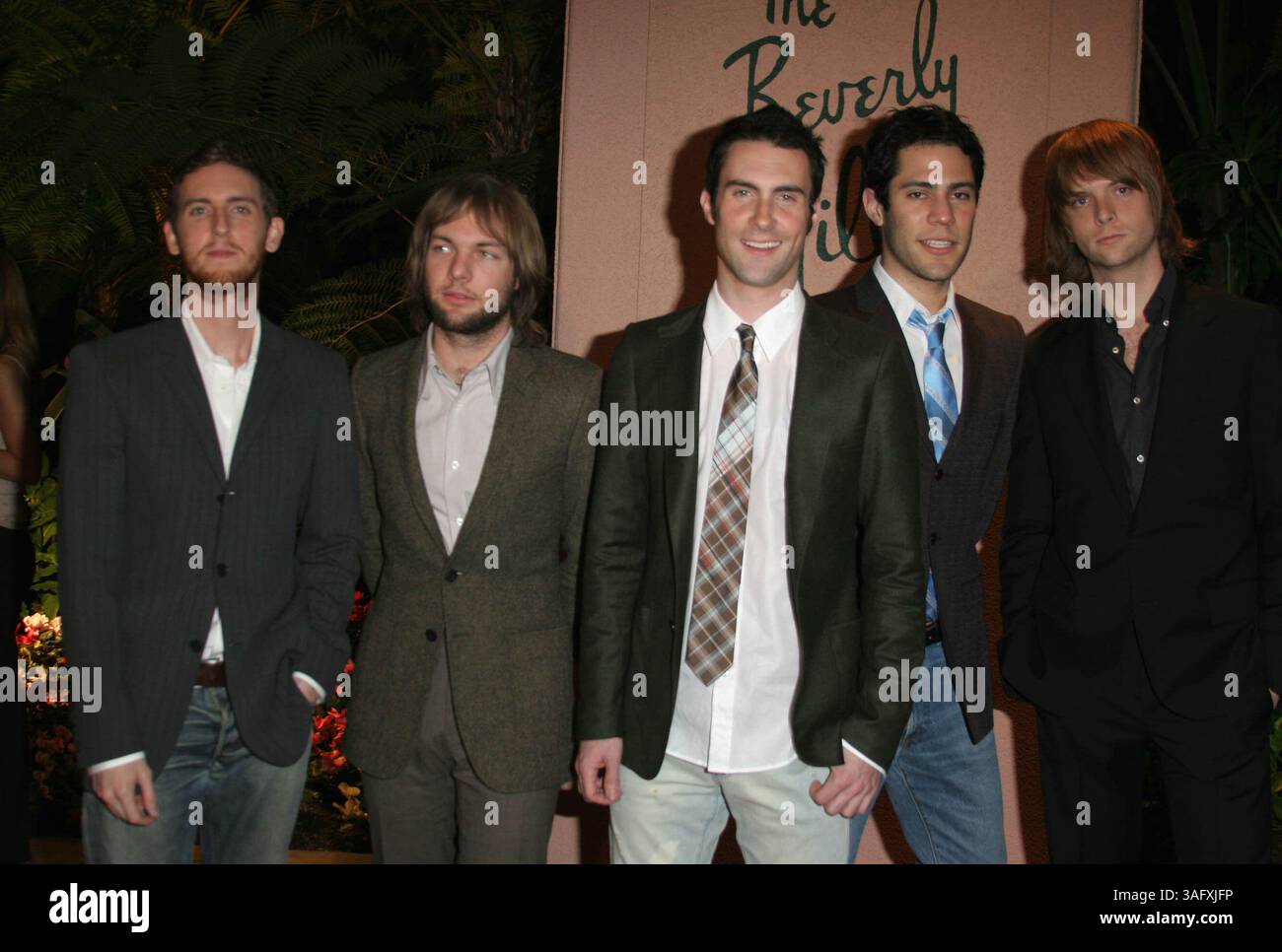 12 février 2005 ; Beverly Hills, CA, États-Unis ; groupe de musique MAROON 5 à la soirée annuelle pré-Grammy organisée par Music Legend Clive Davis au Beverly Hills Hotel. (Crédit image : Glenn Weiner/ZUMAPRESS.com) Banque D'Images
