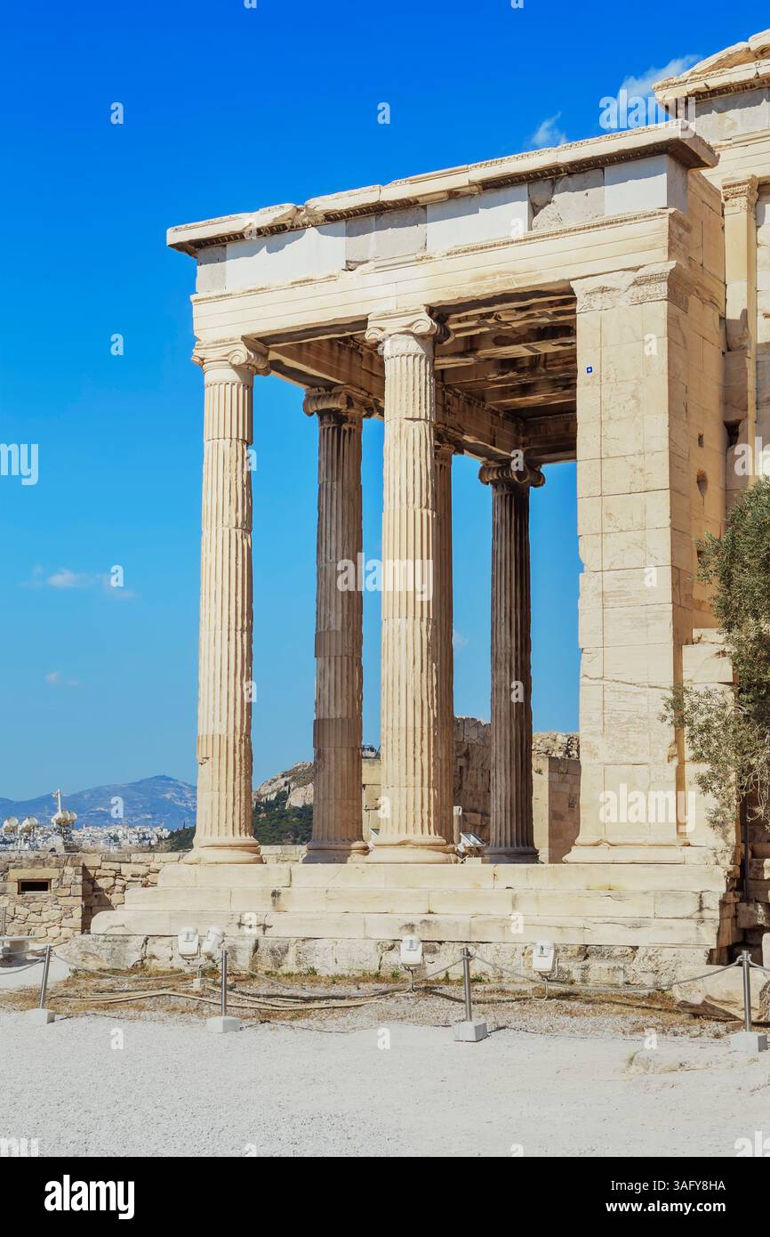 Erechtheion Temple, Acropole, Athènes, Grèce, Europe Banque D'Images