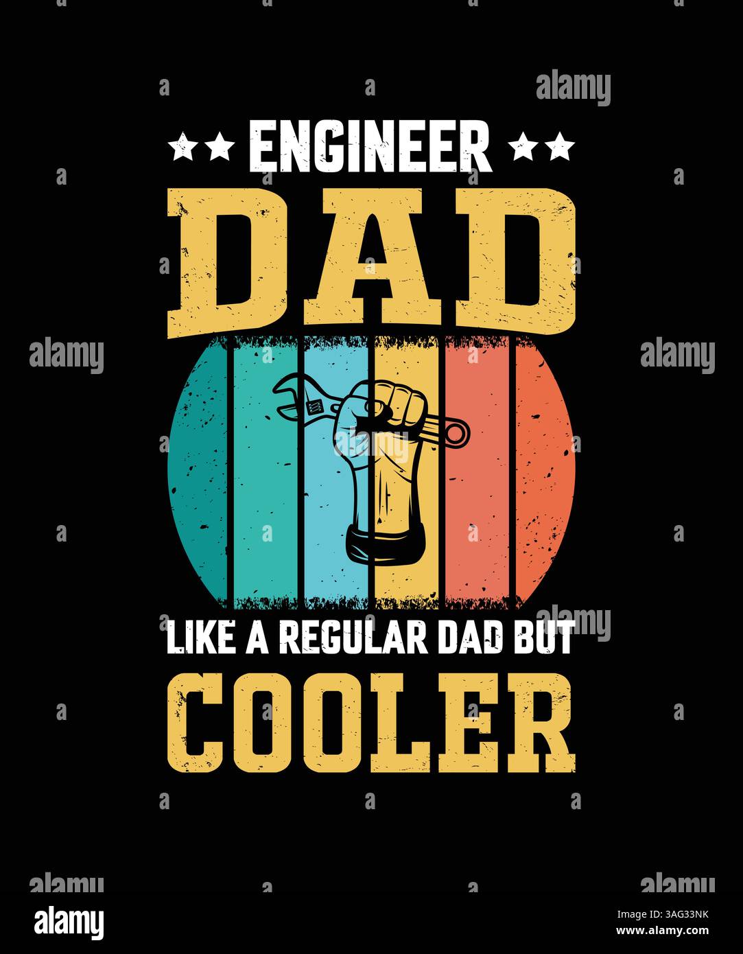 Chemise de papa ingénieur – comme un papa ordinaire mais plus cool | T-shirt de fête des pères vintage Illustration de Vecteur