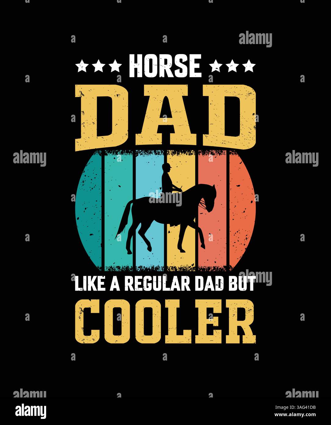 Chemise de papa cheval - comme Un papa régulier mais plus cool | cadeau de T-shirt de fête des pères vintage pour les papas équestres et équestres Illustration de Vecteur