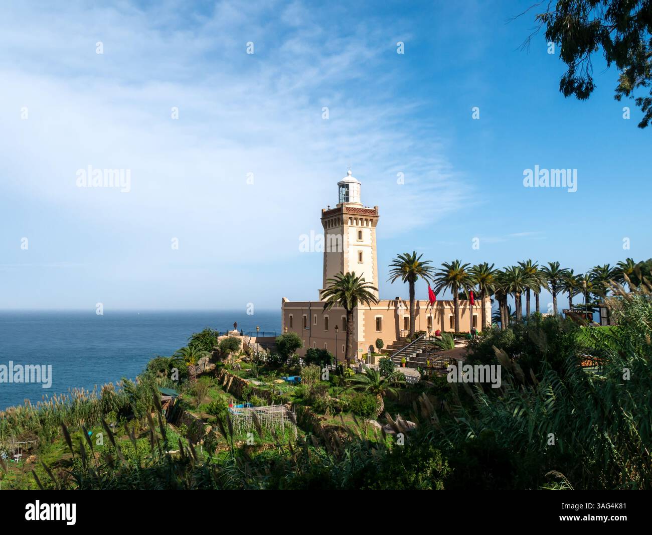 Cap Spartel, Tanger, Maroc, par un matin ensoleillé - prise de vue de paysage Banque D'Images