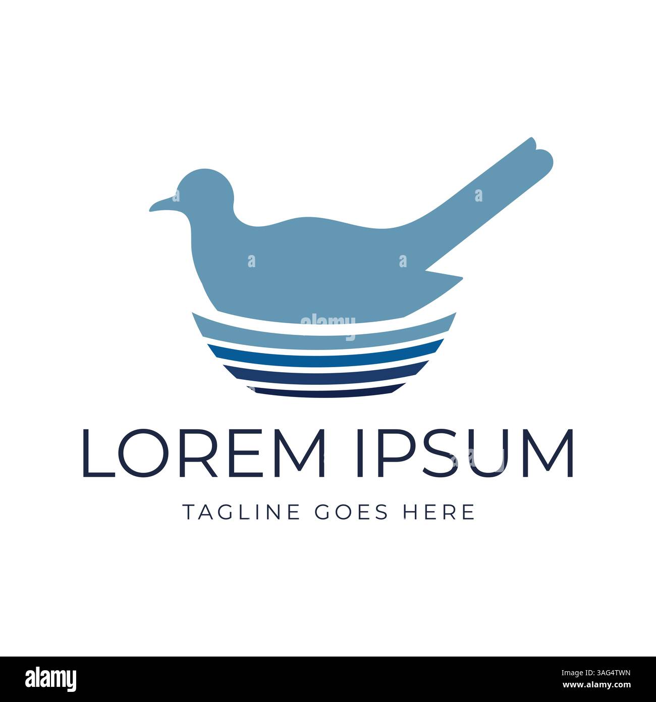 Canari Robin Dove Pigeon Bird Nest Brooding Silhouette Design Vector Illustration de Vecteur