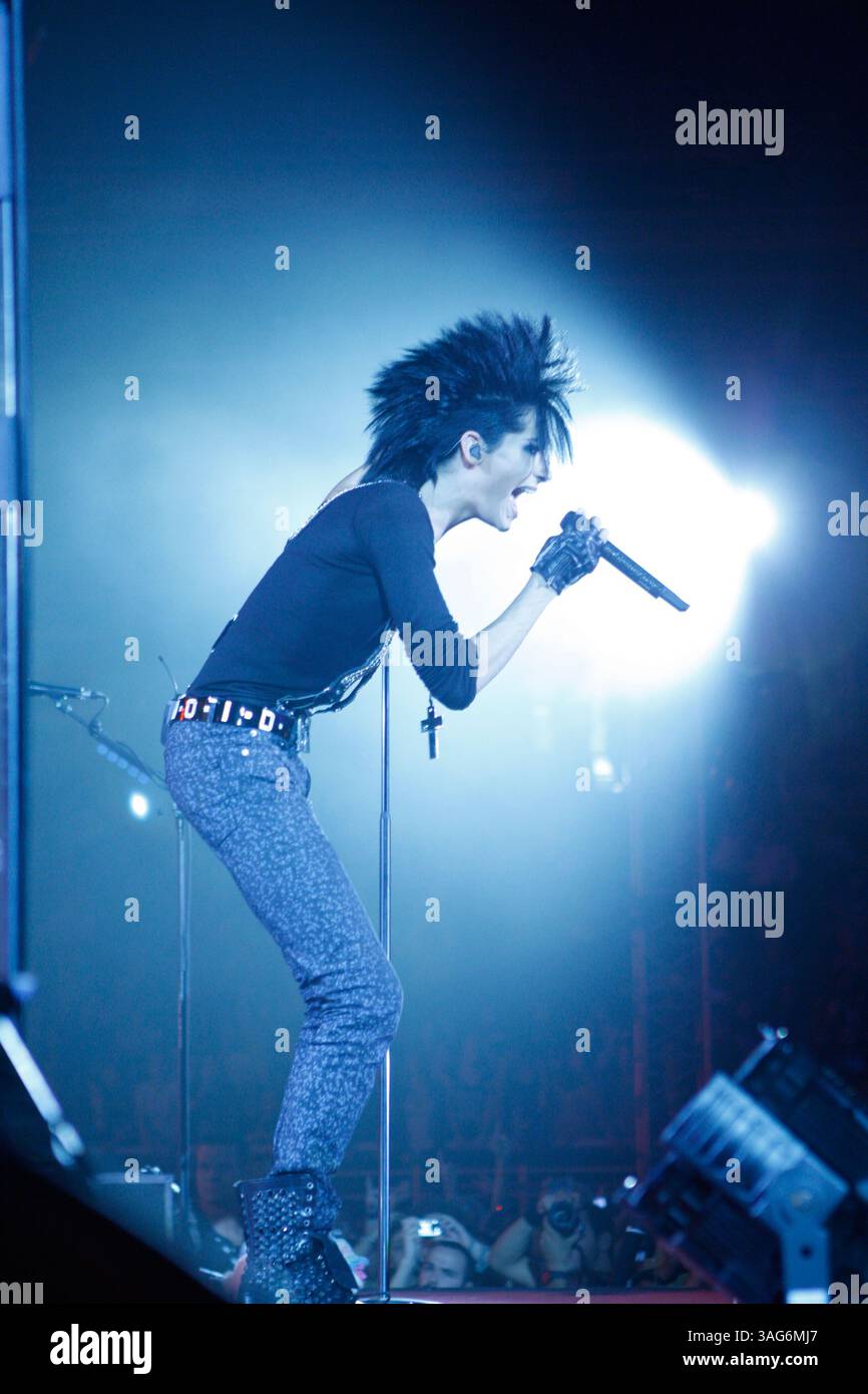 09 oct. 2009 - Athènes, Grèce - le chanteur BILL KAULITZ du groupe allemand Tokio Hotel se produit en direct pendant la journée MTV (Credit image : Aristidis Vafeiadakis/ZUMAPRESS.com) Banque D'Images