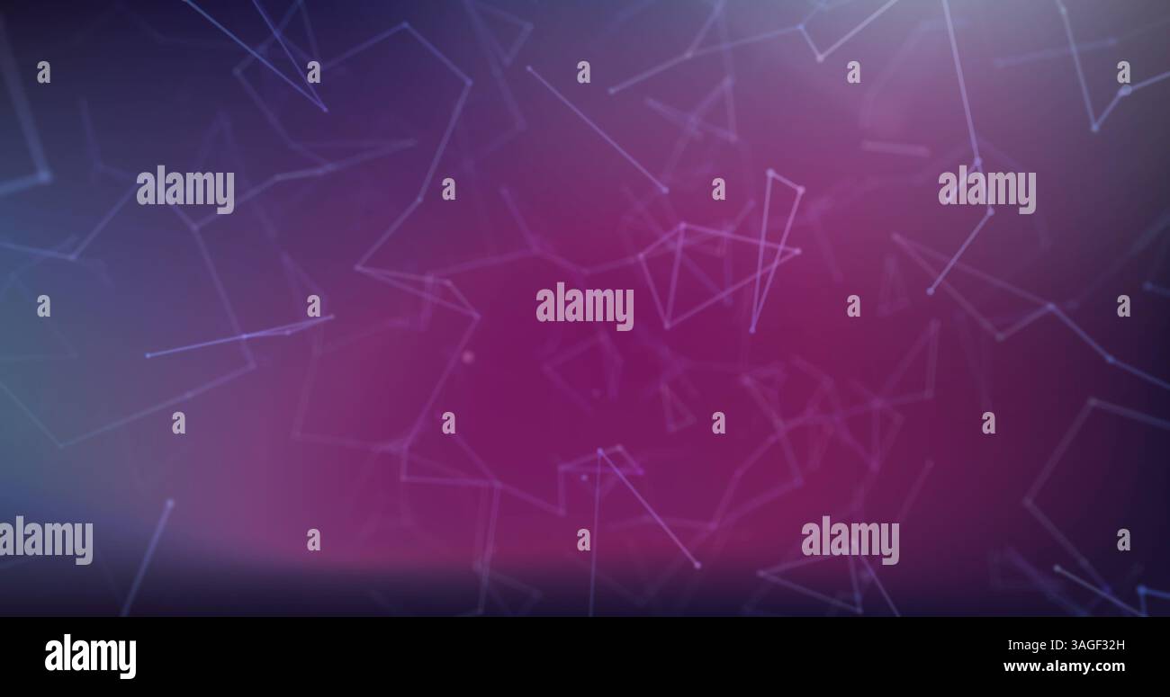 Image de réseaux de connexions sur fond violet brillant Banque D'Images