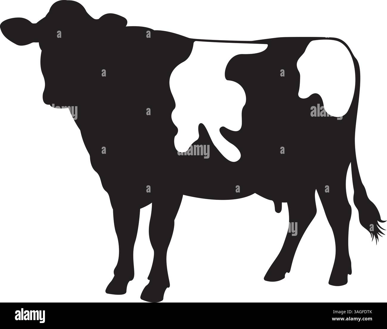 La silhouette de l'art vectoriel de vache Illustration de Vecteur