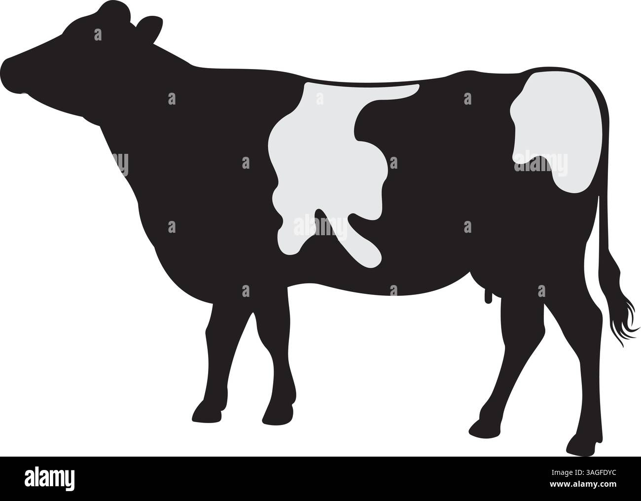 La silhouette de l'art vectoriel de vache Illustration de Vecteur