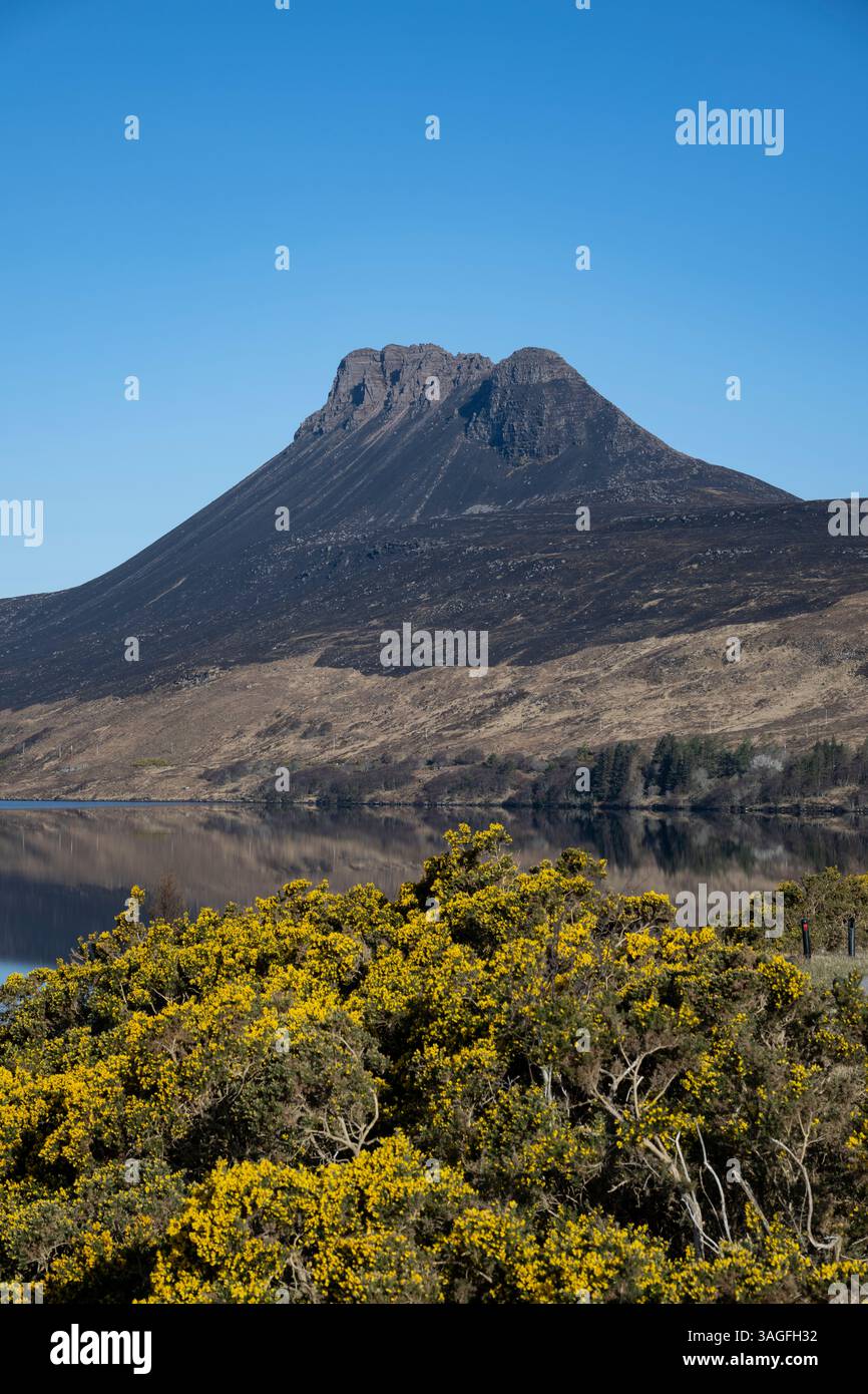 Des conditions sèches de Tinder conduisent à des feux de forêt sur la montagne Stac Pollaidh à Assynt, en Écosse Banque D'Images