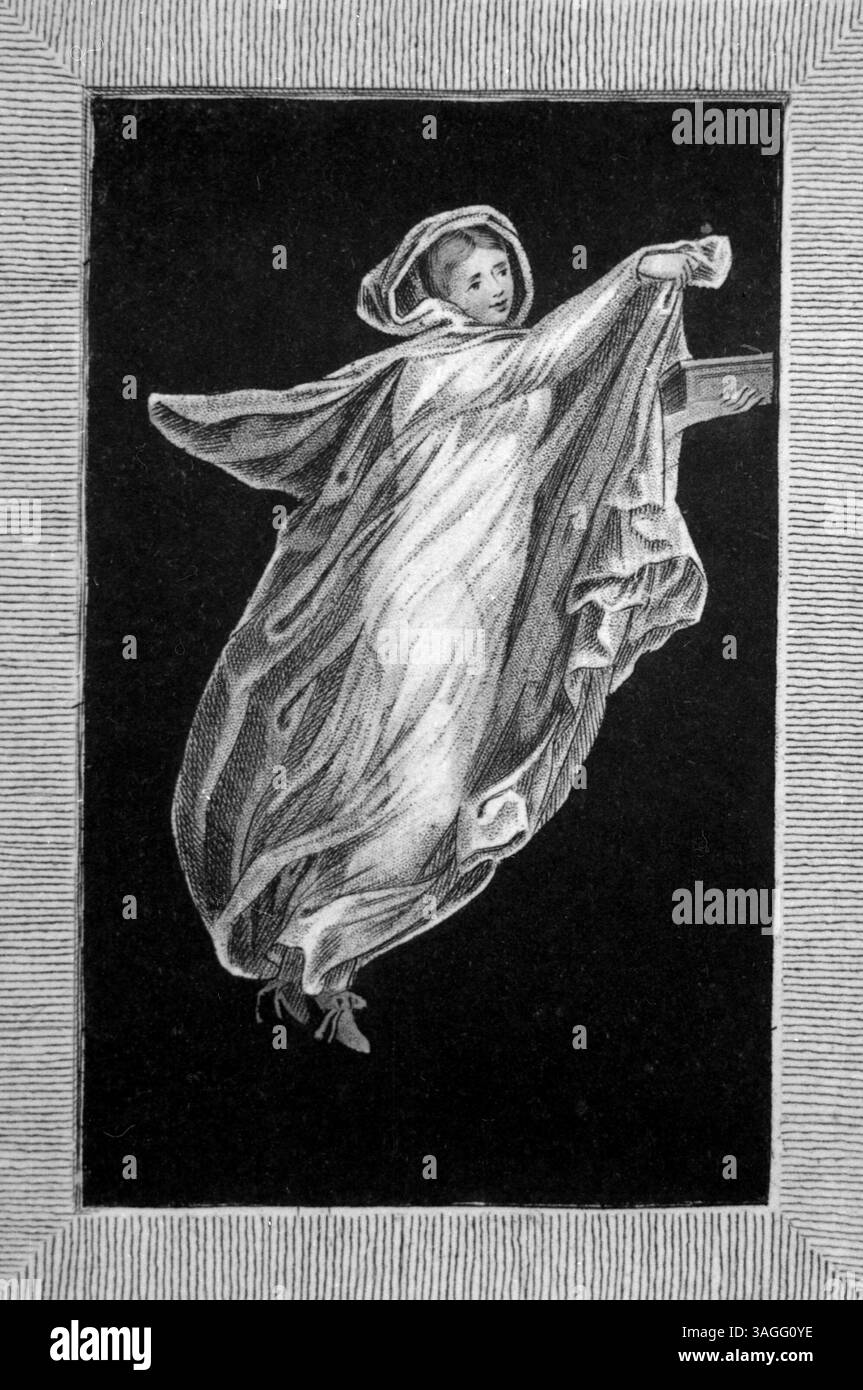 Bacchante, ancienne fresque romaine trouvée à Herculanum, illustration, Italie des années 1700 Banque D'Images