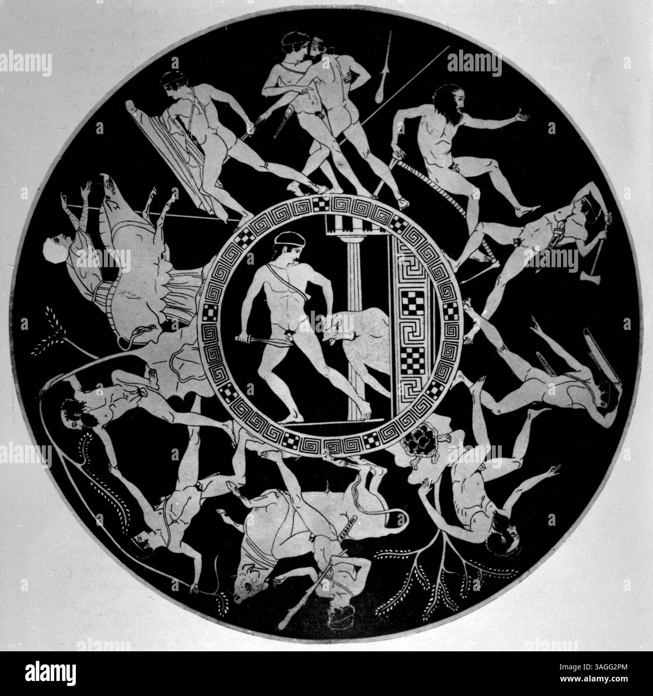 Les entreprises de Thésée, Kylix, peinture grecque antique Banque D'Images