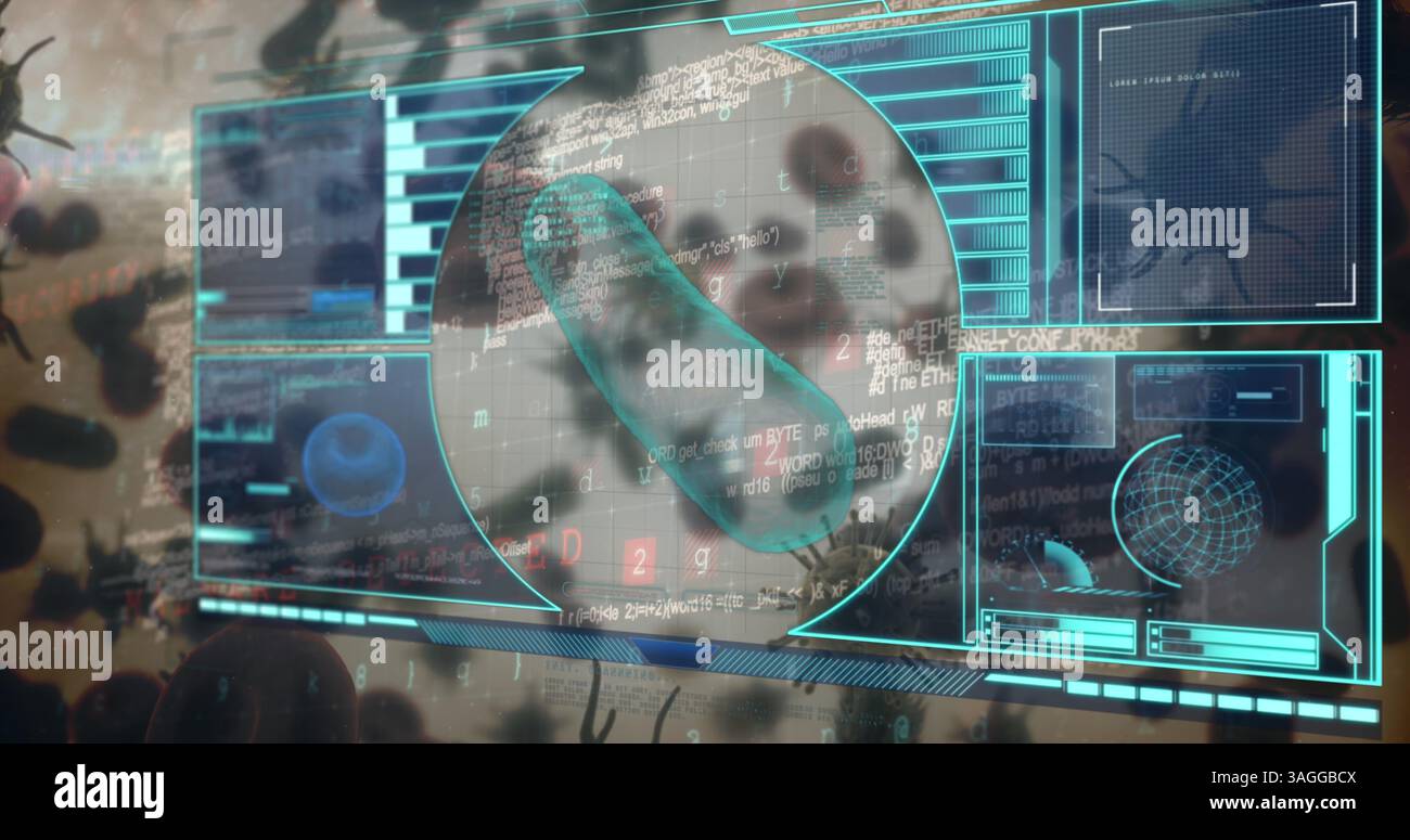 Image de cellule et de traitement des données médicales sur cellules covid 19 Banque D'Images