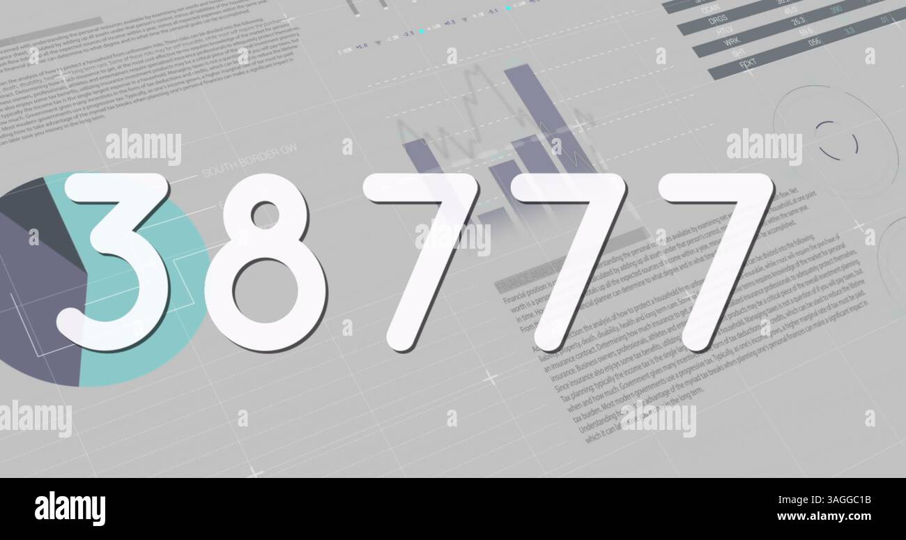 Image de chiffres changeant en fonction des statistiques Banque D'Images