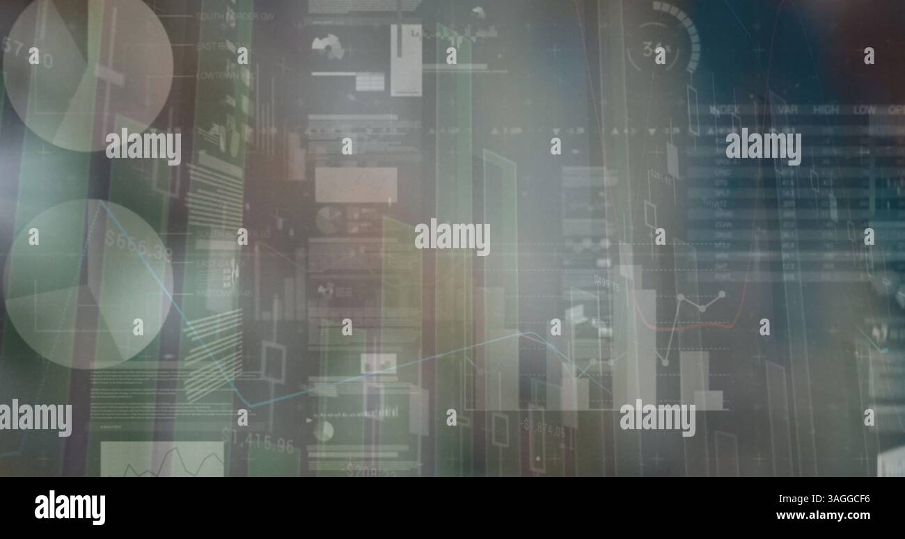 Image du traitement des données financières sur CityScape Banque D'Images