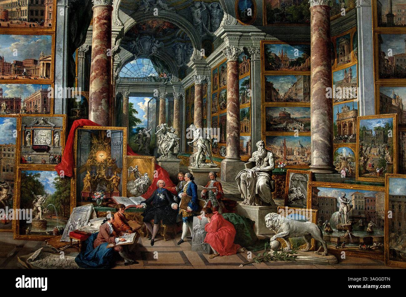 Galerie d'images de vues de la Rome moderne, 1759 commandé par l'Abbé de Canillac par Pannini Giovanni Paolo Italie Italien, Louvre Paris, Musée des Beaux-Arts, France Français, Banque D'Images