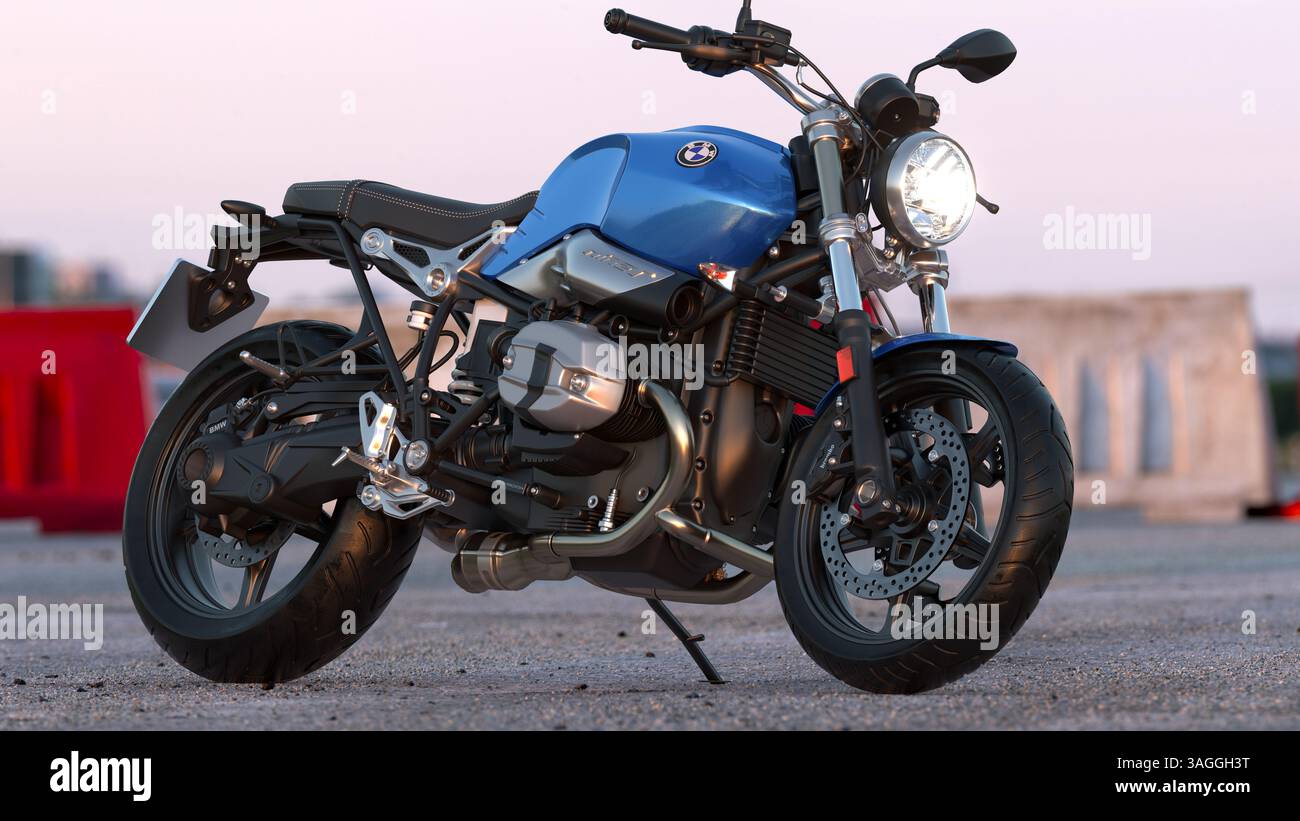 La BMW R 90 Pure était la réponse de BMW à l'intérêt croissant pour les motos de style rétro. Banque D'Images