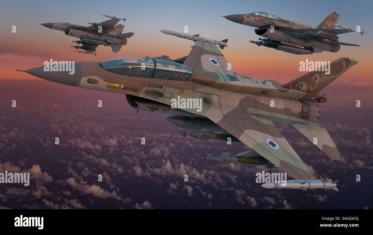 General Dynamics F-16 Fighting Falcon de l'armée de l'air israélienne Banque D'Images