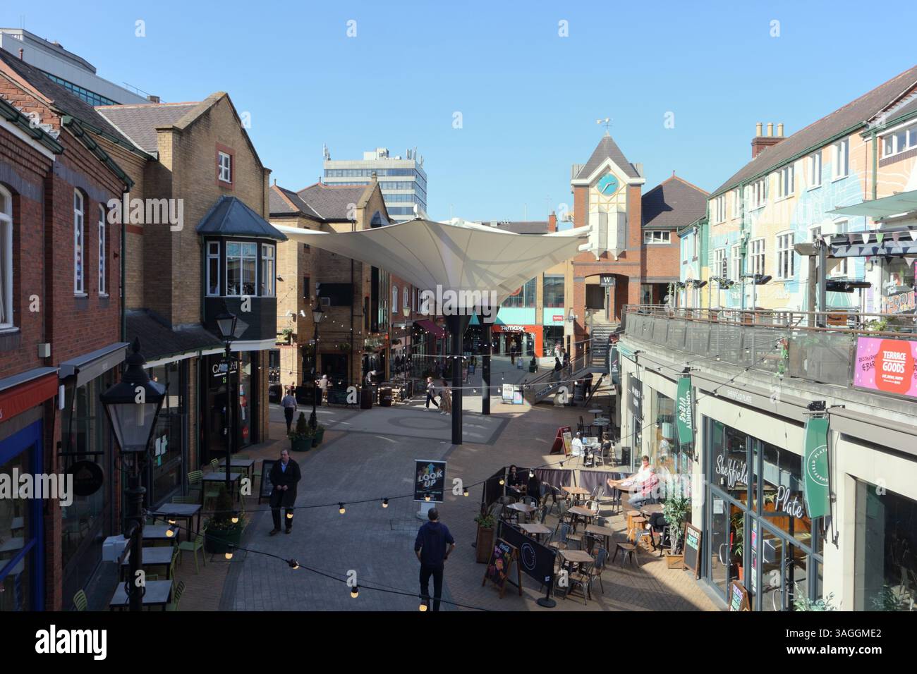 Orchard Square dans le centre-ville de Sheffield, Angleterre, zone commerciale de vente au détail de l'espace ouvert quartier commerçant Banque D'Images