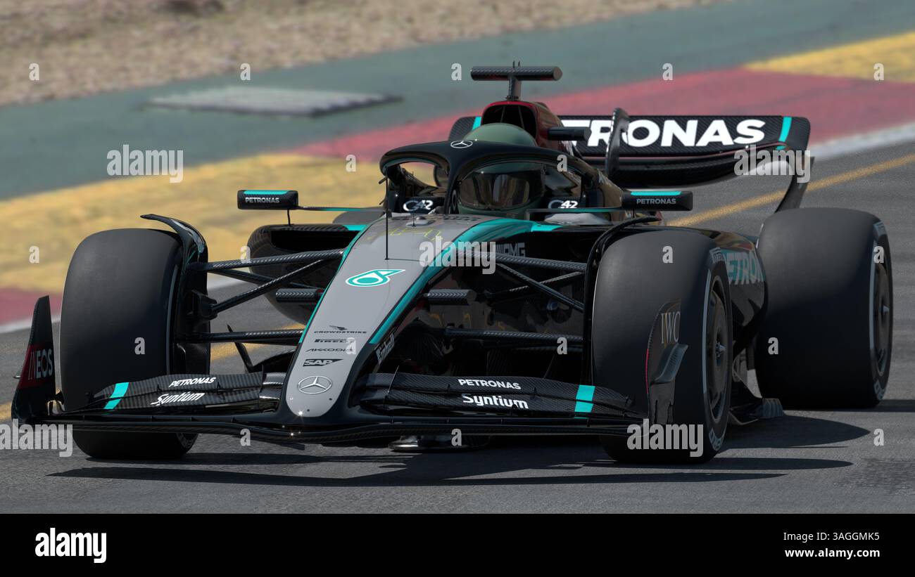 F1 Mercedes W-15 2024 en piste Banque D'Images