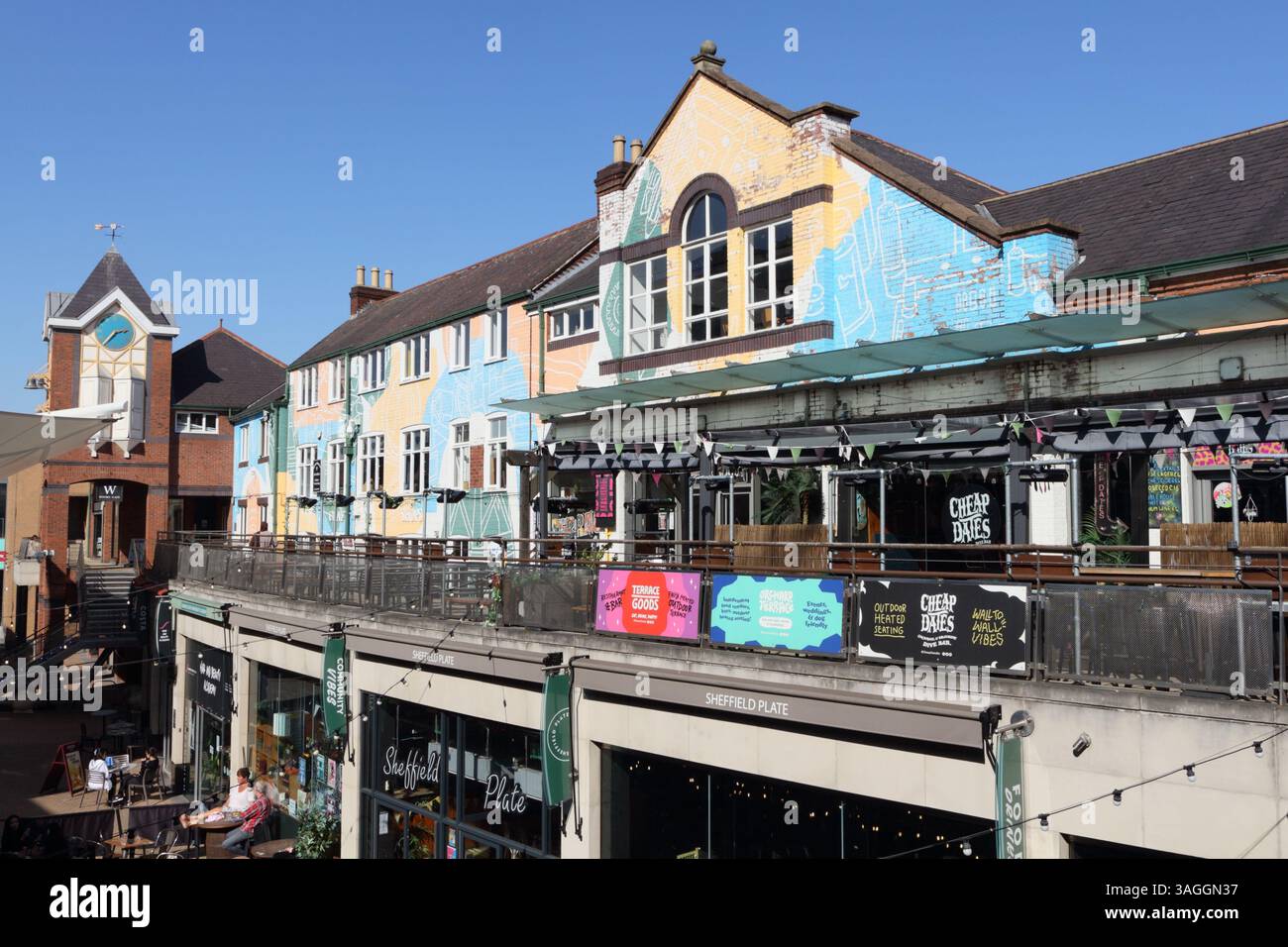 Orchard Square dans le centre-ville de Sheffield, Angleterre, zone commerciale de vente au détail de l'espace ouvert quartier commerçant Banque D'Images