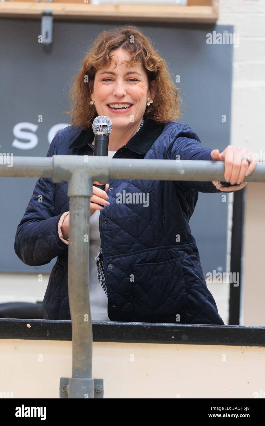 4 avril 2025 Victoria Atkins députée de Horncastle et Louth dans le Lincolnshire également Secrétaire d'État fantôme à l'environnement, à l'alimentation et aux Affaires rurales Banque D'Images