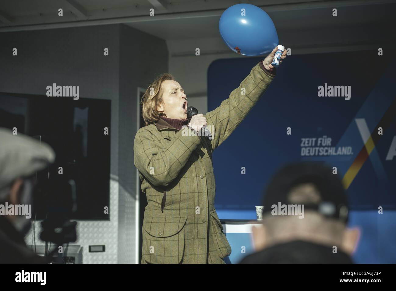 Beatrix von Storch lors du dernier rassemblement de l'AFD lors de la campagne électorale du Bundestag à Lichtenberg, Berlin, Allemagne, Europe Banque D'Images