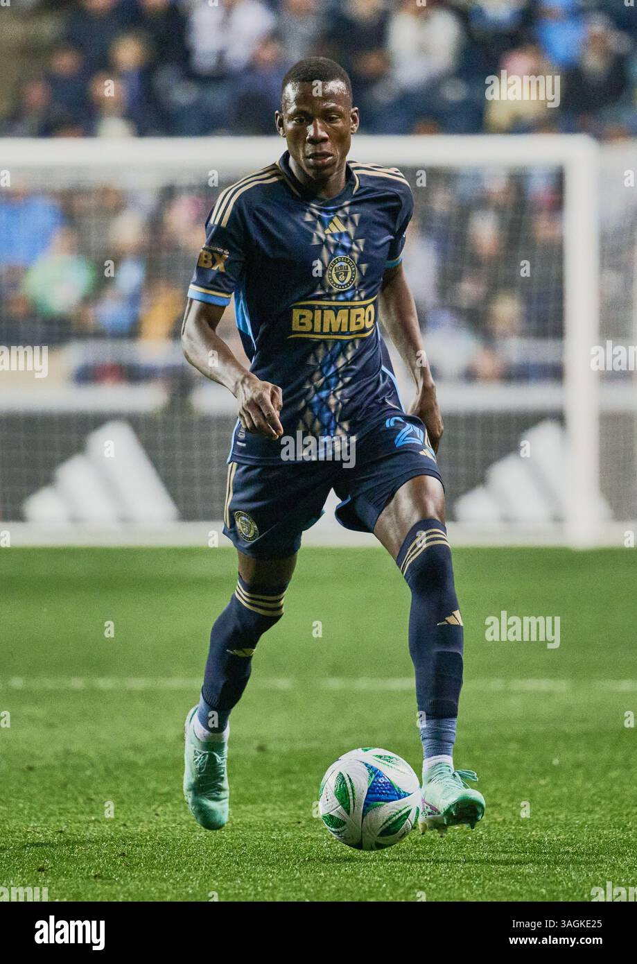 CHESTER, PA, USA - 05 AVRIL 2025 : match MLS entre Philadelphia Union et Orlando City SC au Subaru Park. ***USAGE ÉDITORIAL SEULEMENT*** Banque D'Images