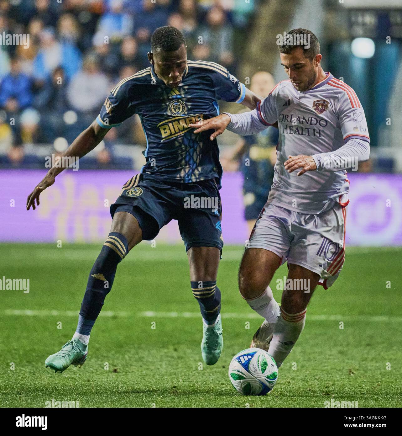 CHESTER, PA, USA - 05 AVRIL 2025 : match MLS entre Philadelphia Union et Orlando City SC au Subaru Park. ***USAGE ÉDITORIAL SEULEMENT*** Banque D'Images