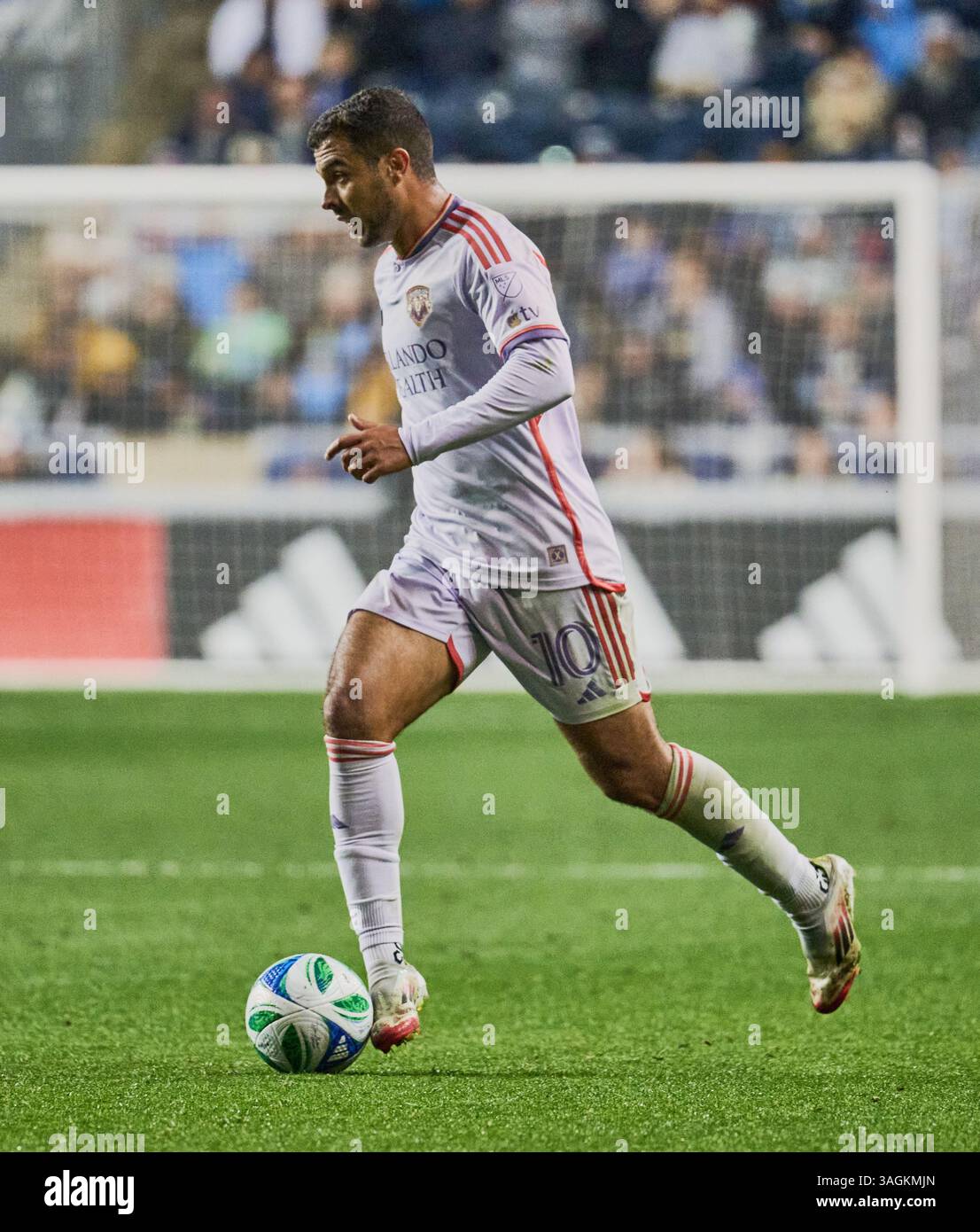 CHESTER, PA, USA - 05 AVRIL 2025 : match MLS entre Philadelphia Union et Orlando City SC au Subaru Park. ***USAGE ÉDITORIAL SEULEMENT*** Banque D'Images