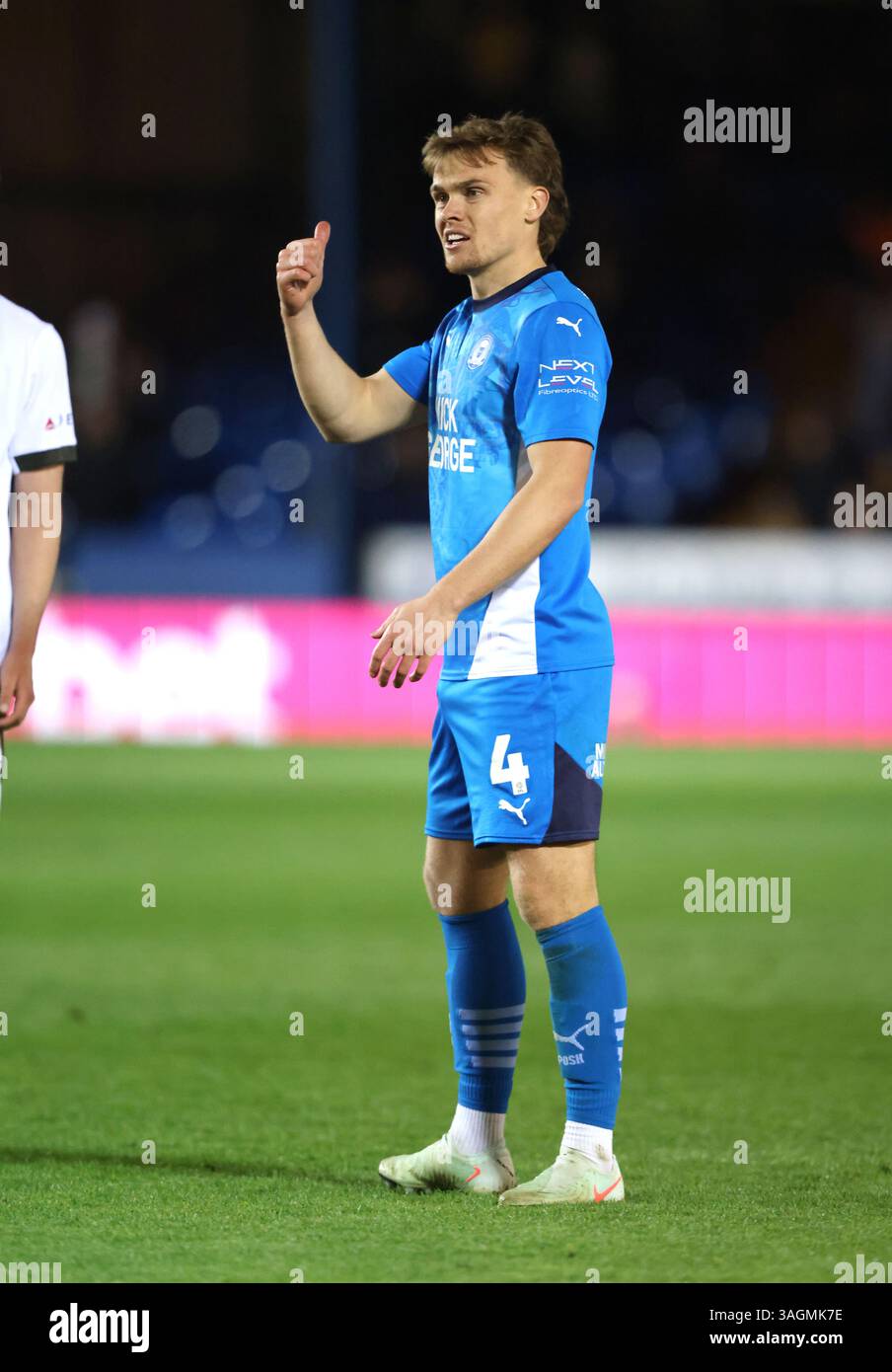 Peterborough, Royaume-Uni. 08 avril 2025. Archie Collins (pu) au Peterborough United v Birmingham City EFL League One match, au Weston Homes Stadium, Peterborough, Cambridgeshire, le 8 avril 2025. Crédit : Paul Marriott/Alamy Live News Banque D'Images