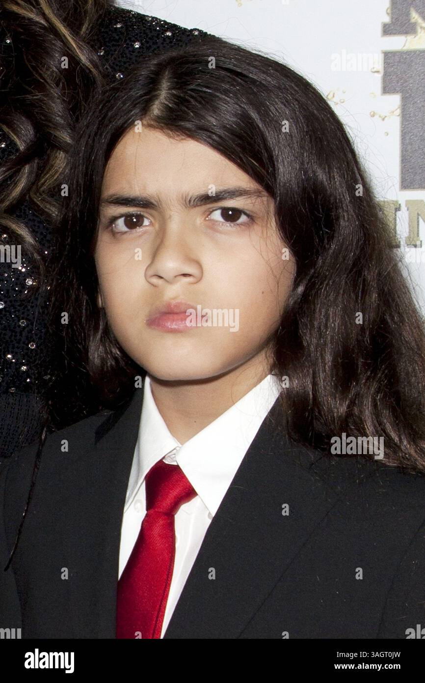 11 octobre 2012 - Beverly Hills, CA, USA - Blanket Jackson arrive à la soirée de lancement de la boisson au ginseng Mr Pink au Beverly Wilshire à Beverly Hills, Californie. (Crédit image : © Krista Kennell/ZUMAPRESS.com) Banque D'Images