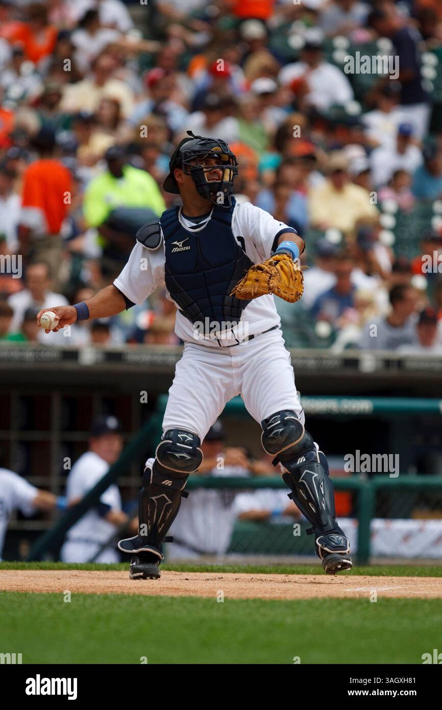 21 juin 2009 : #8 Gerald Laird des Detroit Tigers lors du match MLB entre Milwaukee Brewers et Detroit Tigers au Comerica Park, Detroit, Michigan. (Crédit image : © Rick Osentoski/Cal Sport Media/ZUMA Press) Banque D'Images