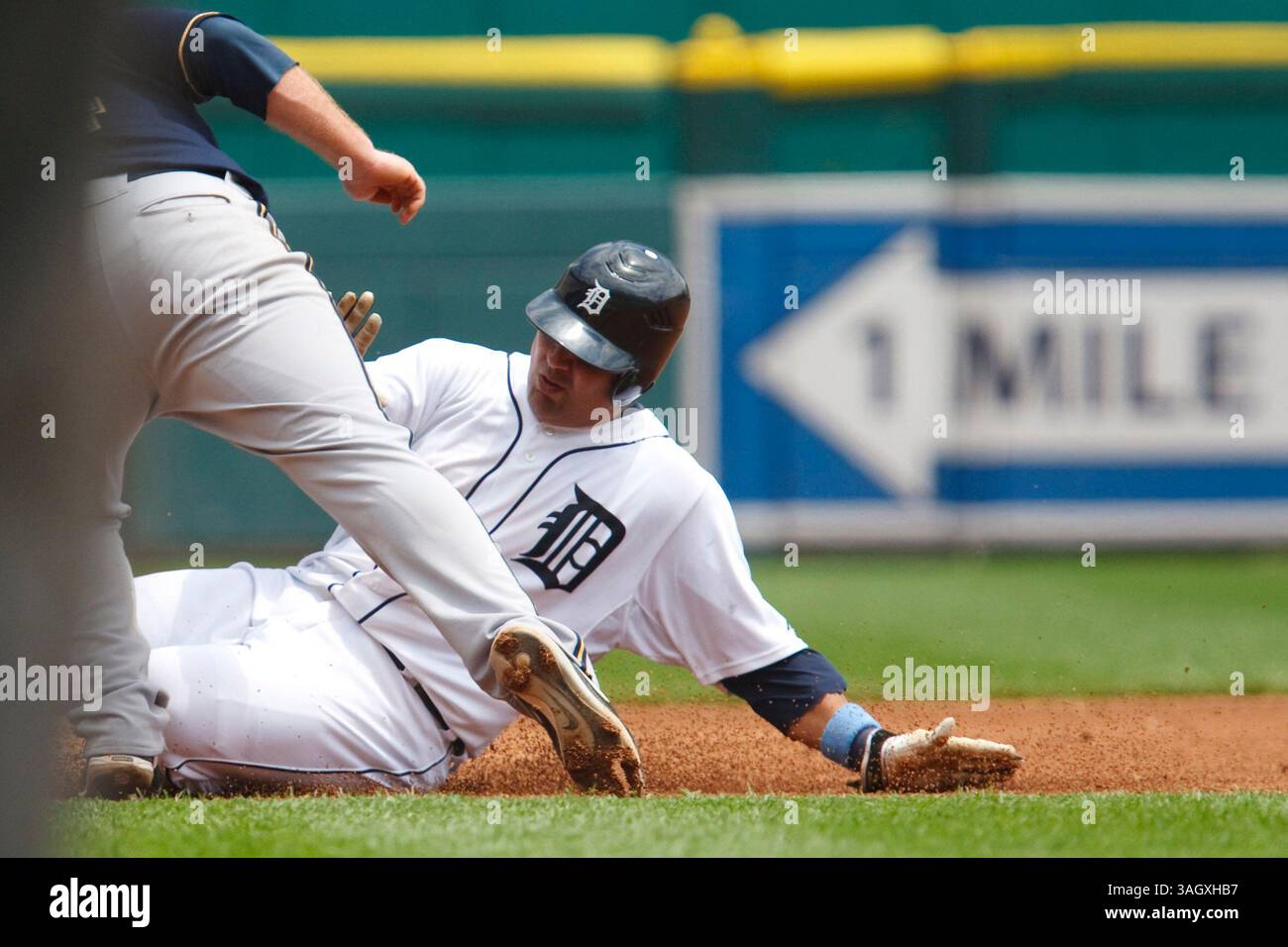 21 juin 2009 : #8 Gerald Laird des Detroit Tigers lors du match MLB entre Milwaukee Brewers et Detroit Tigers au Comerica Park, Detroit, Michigan. (Crédit image : © Rick Osentoski/Cal Sport Media/ZUMA Press) Banque D'Images