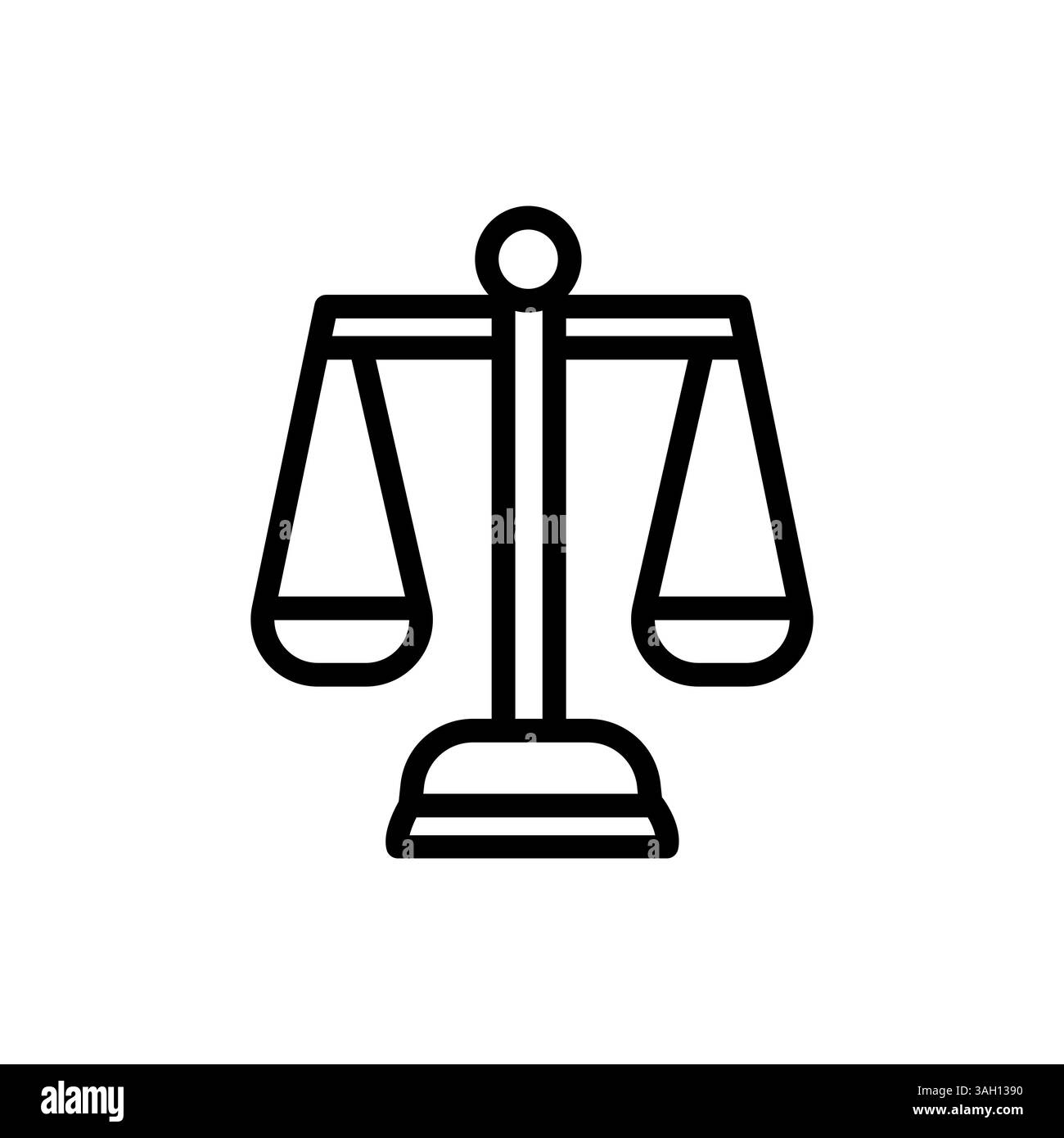 Icône de mise à l'échelle linéaire de la justice. Illustration en trait fin. Égalité. Jugement. Symbole de contour. Dessin vectoriel isolé. Contour modifiable Illustration de Vecteur