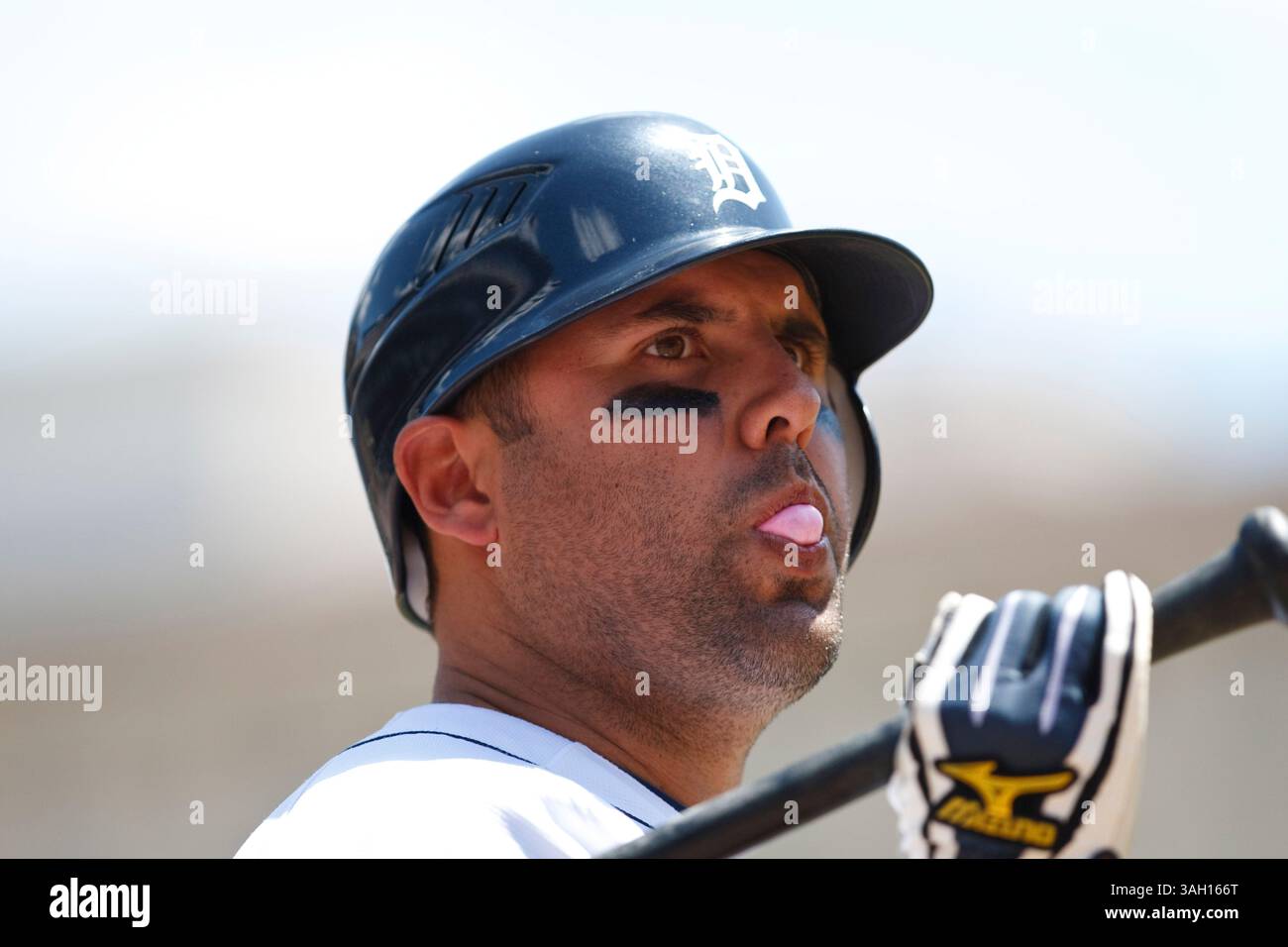 12 juillet 2009 : #8 Gerald Laird des Detroit Tigers en action lors du match MLB entre les Indians de Cleveland et les Tigers de Detroit au Comerica Park, Detroit, Michigan. (Crédit image : © Rick Osentoski/Cal Sport Media/ZUMA Press) Banque D'Images