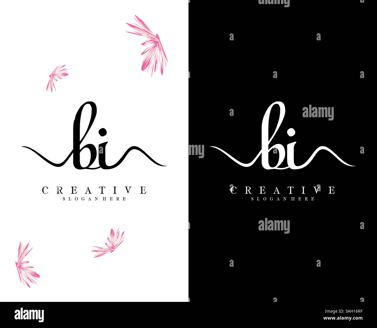creative handwriting bi, ib lettre logo vecteur de conception Illustration de Vecteur