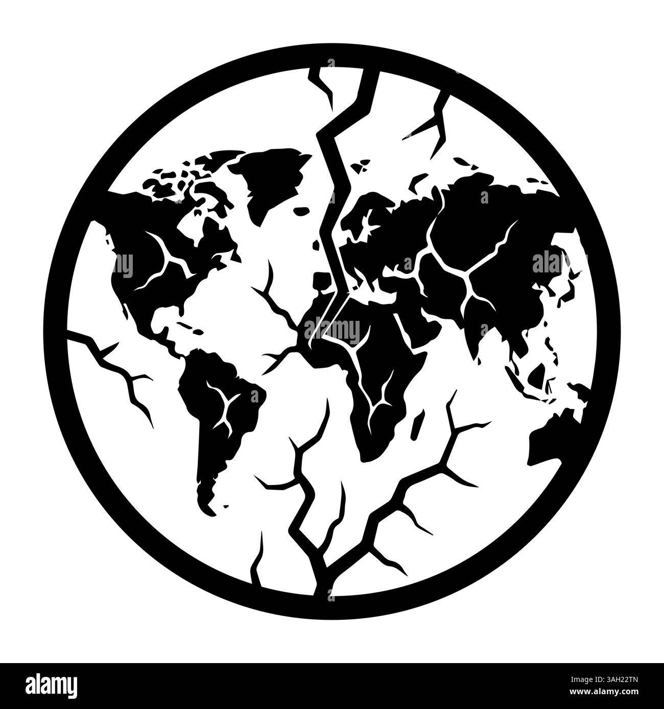 Fracturé crise mondiale et récession environnementale Illustration de Vecteur