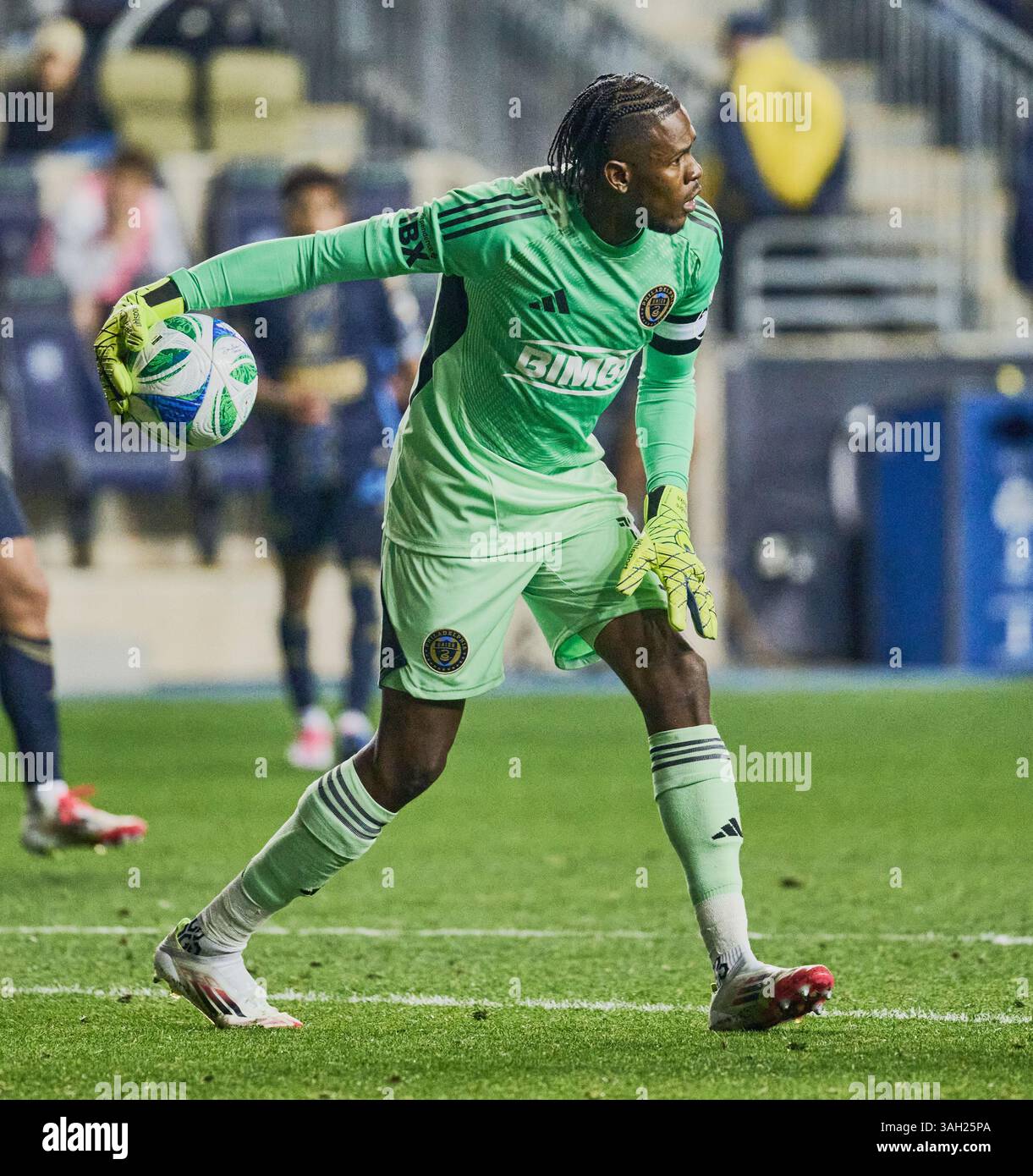 CHESTER, PA, USA - 05 AVRIL 2025 : match MLS entre Philadelphia Union et Orlando City SC au Subaru Park. ***USAGE ÉDITORIAL SEULEMENT*** Banque D'Images